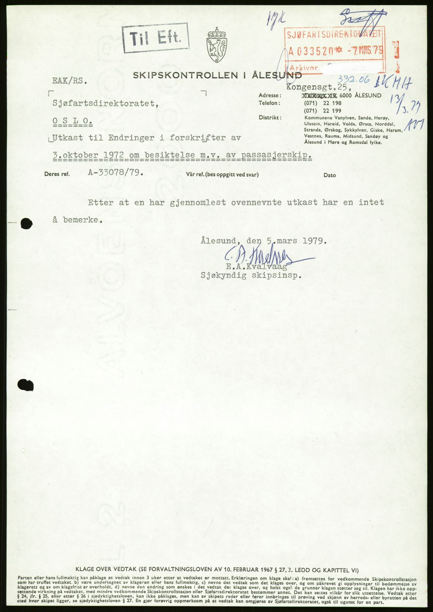 Sjøfartsdirektoratet med forløpere, generelt arkiv, AV/RA-S-1407/D/Du/Duc/L0642/0001: Skipskontrollen - Forskrifter / Forskrift om utleiebåter (2 mapper), 1978-1987, s. 345