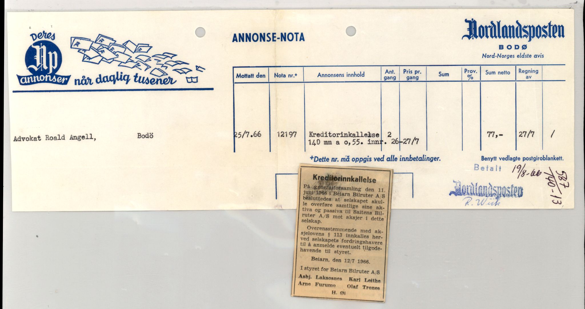Bodø sorenskriveri, AV/SAT-A-0022/3/J/Jd/Jda/L0015: Bilag, 1967-1968, s. 7
