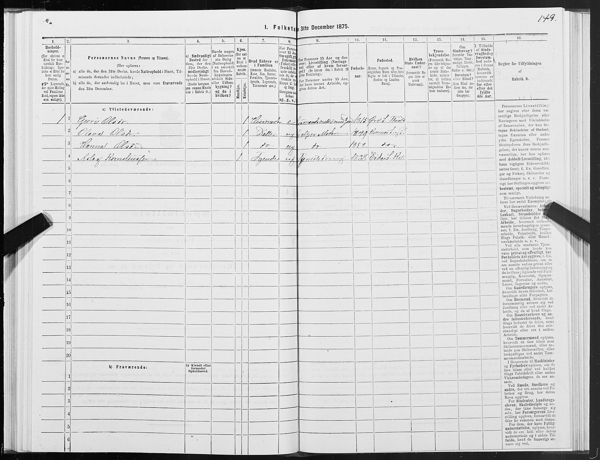 SAT, Folketelling 1875 for 1553P Kvernes prestegjeld, 1875, s. 7149