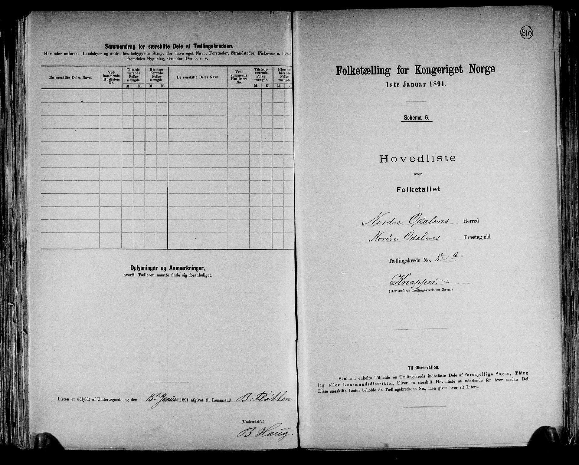 RA, Folketelling 1891 for 0418 Nord-Odal herred, 1891, s. 22