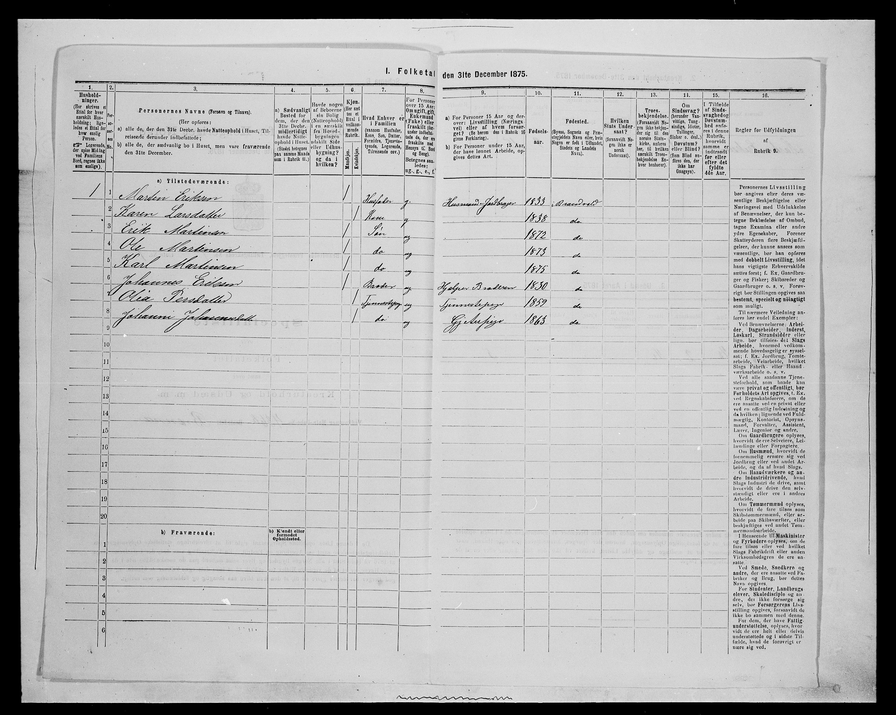 SAH, Folketelling 1875 for 0422P Brandval prestegjeld, 1875, s. 1138