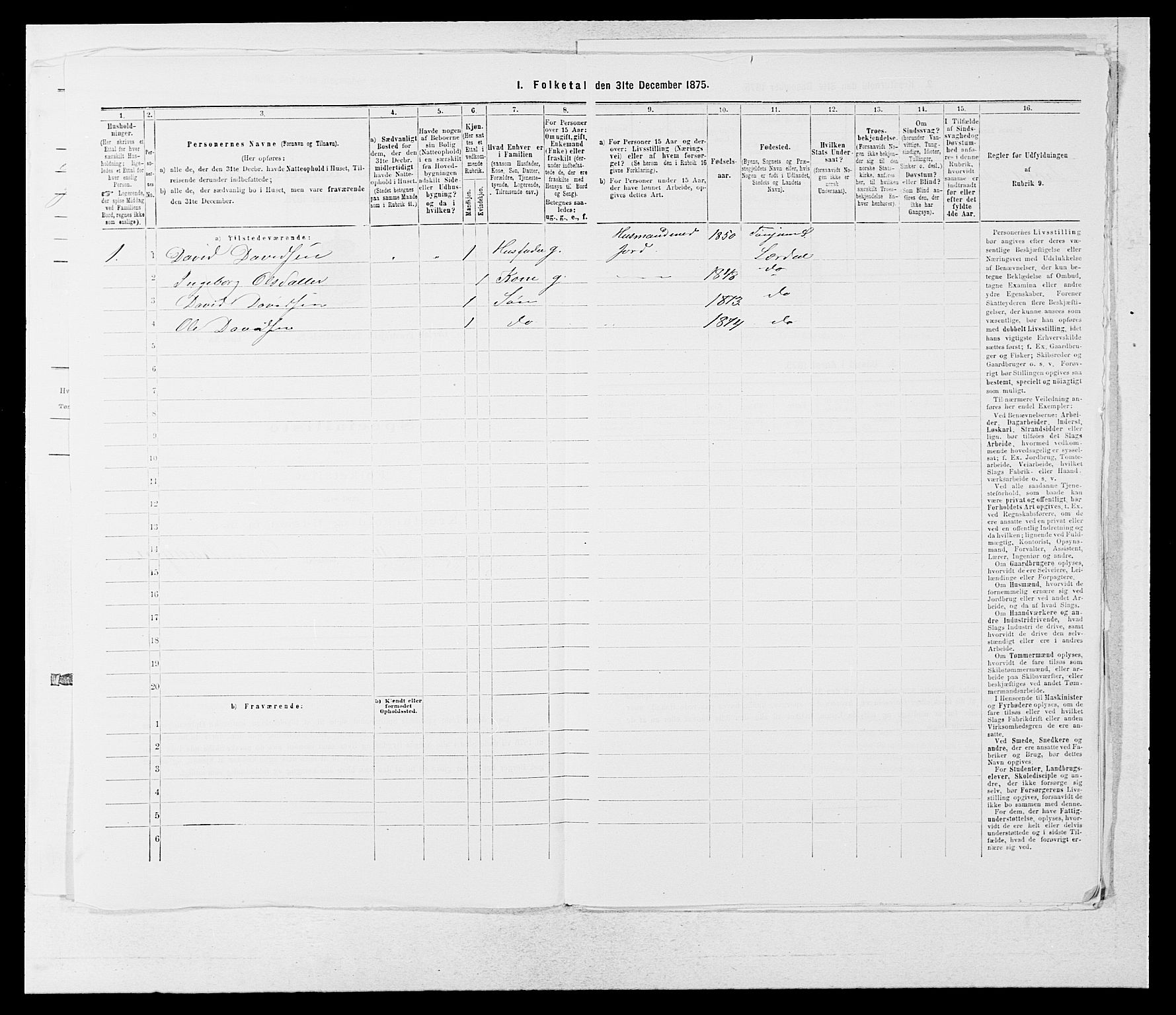 SAB, Folketelling 1875 for 1422P Lærdal prestegjeld, 1875, s. 716
