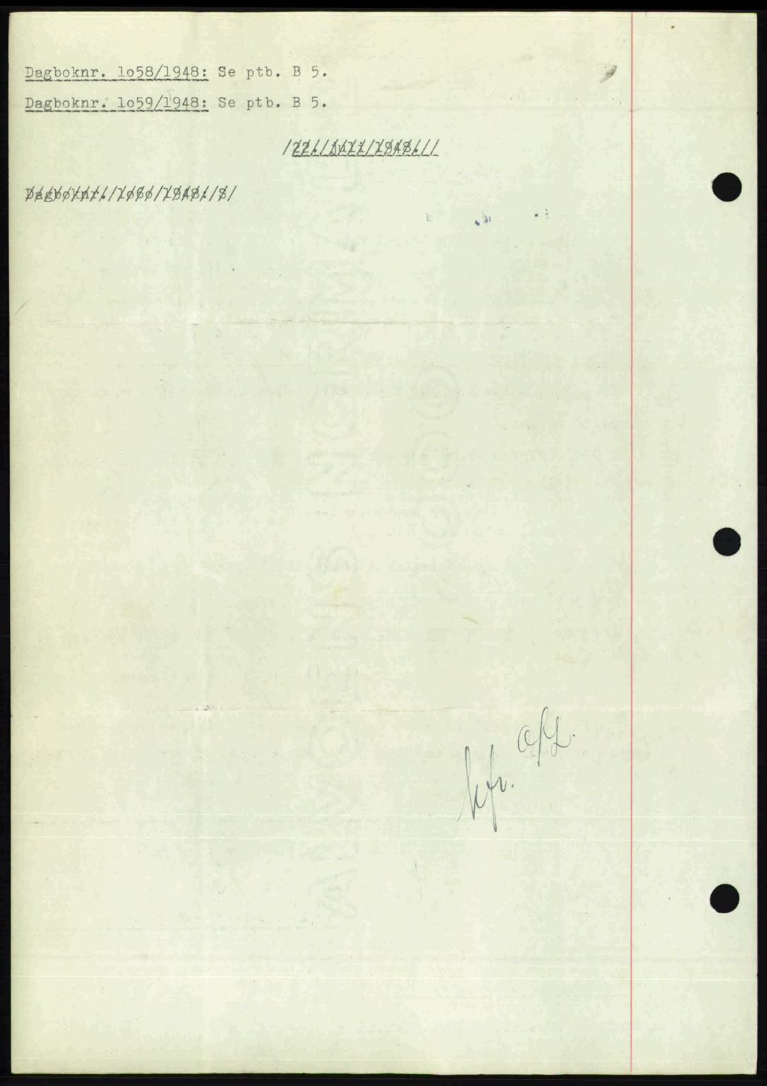 Nedenes sorenskriveri, SAK/1221-0006/G/Gb/Gba/L0059: Pantebok nr. A11, 1948-1948, Dagboknr: 1058/1948