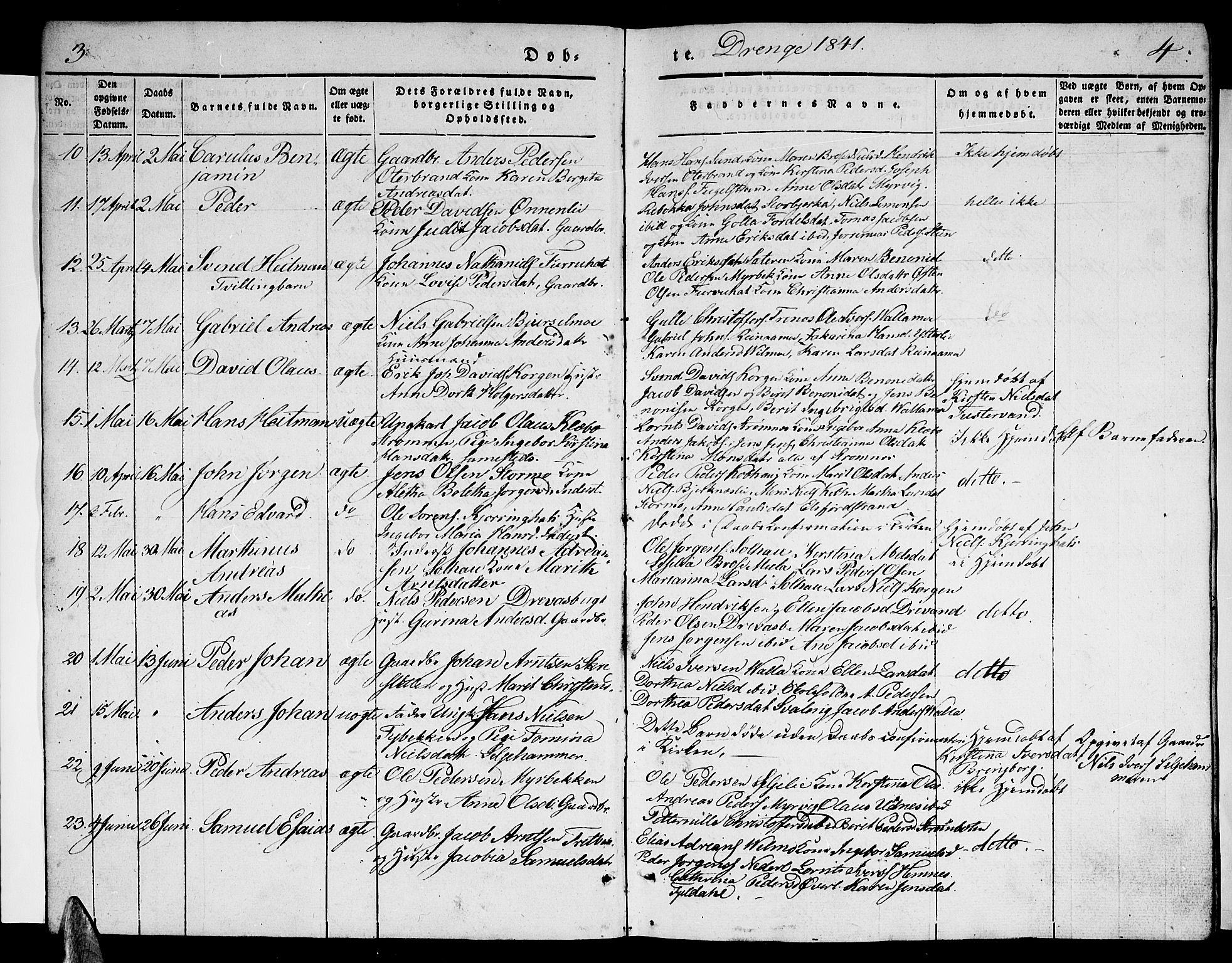 Ministerialprotokoller, klokkerbøker og fødselsregistre - Nordland, AV/SAT-A-1459/825/L0364: Klokkerbok nr. 825C01, 1841-1863, s. 3-4