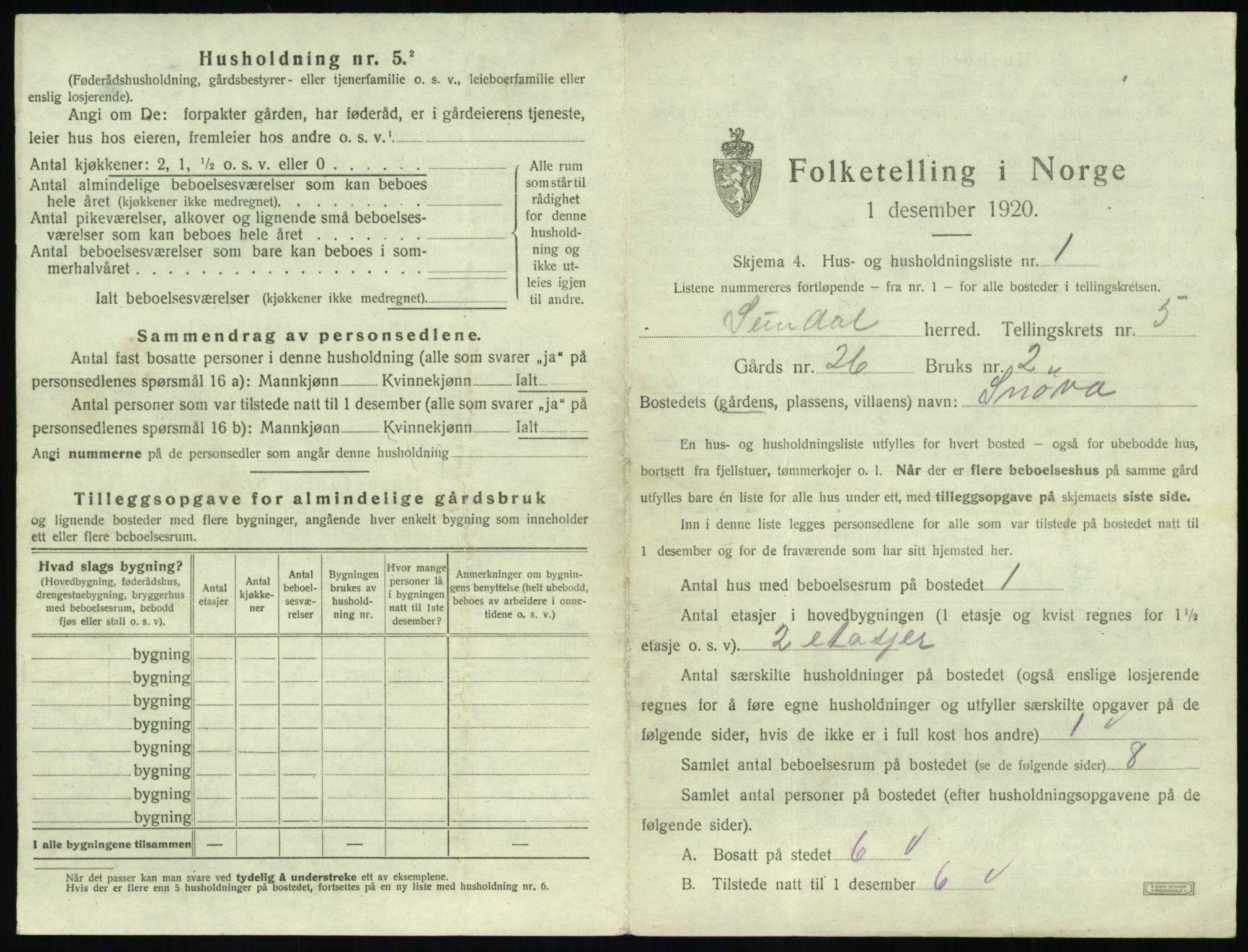 SAT, Folketelling 1920 for 1563 Sunndal herred, 1920, s. 498