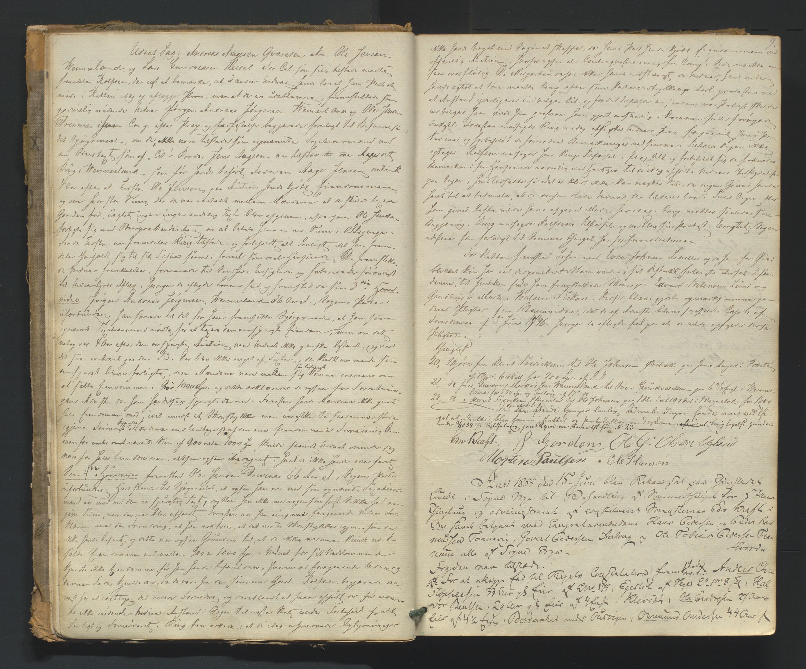 Torridal sorenskriveri, AV/SAK-1221-0012/F/Fa/L0001: Tingbok nr. 1, 1855-1864, s. 8b-9a