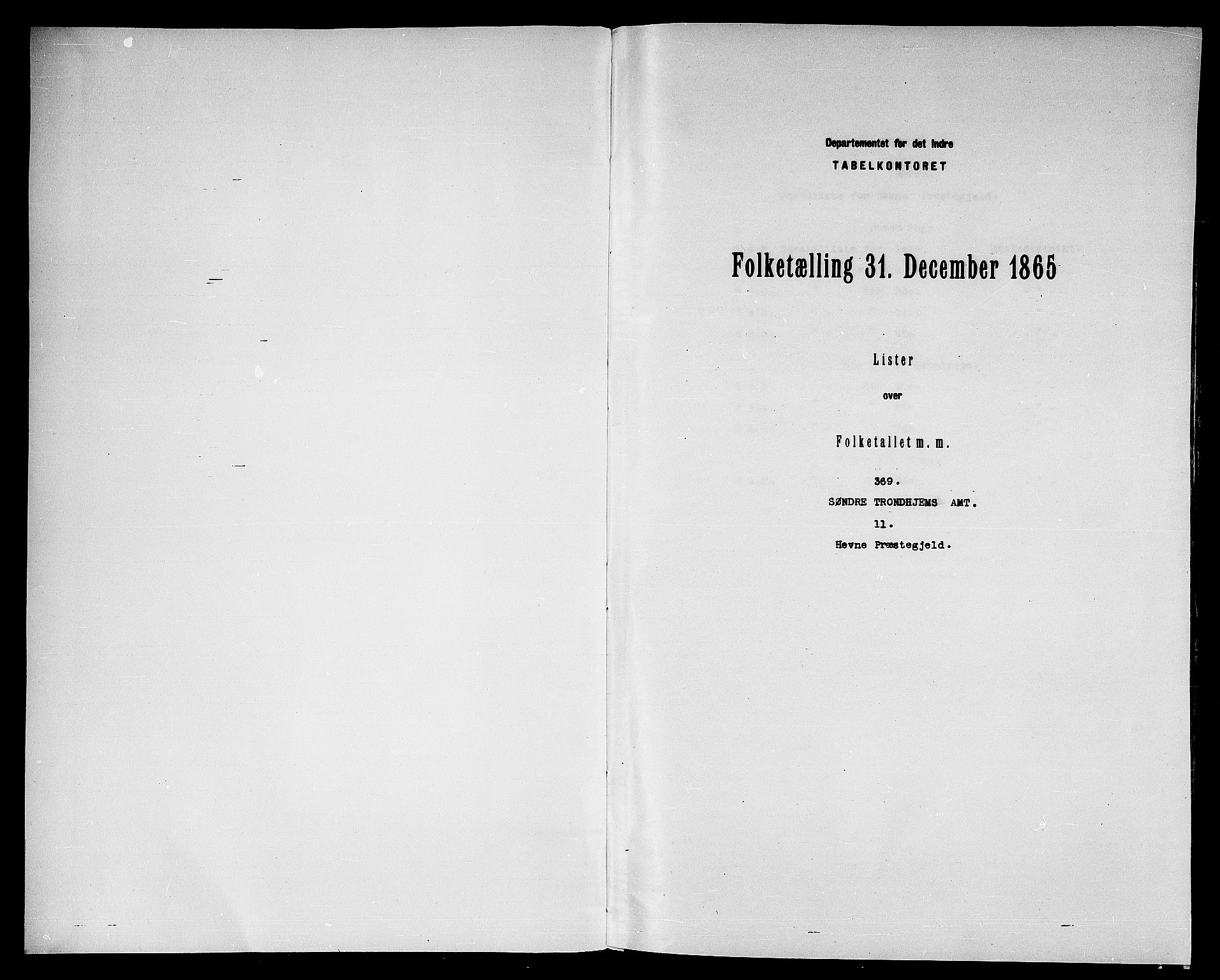 RA, Folketelling 1865 for 1612P Hemne prestegjeld, 1865, s. 3