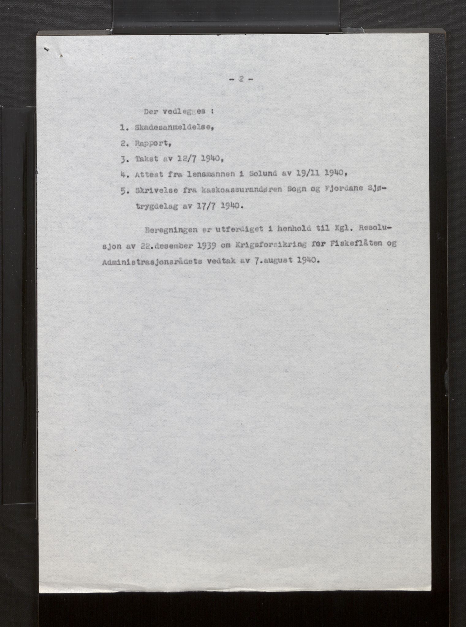 Fiskeridirektoratet - 1 Adm. ledelse - 13 Båtkontoret, AV/SAB-A-2003/La/L0058: Statens krigsforsikring for fiskeflåten, 1936-1971, s. 484