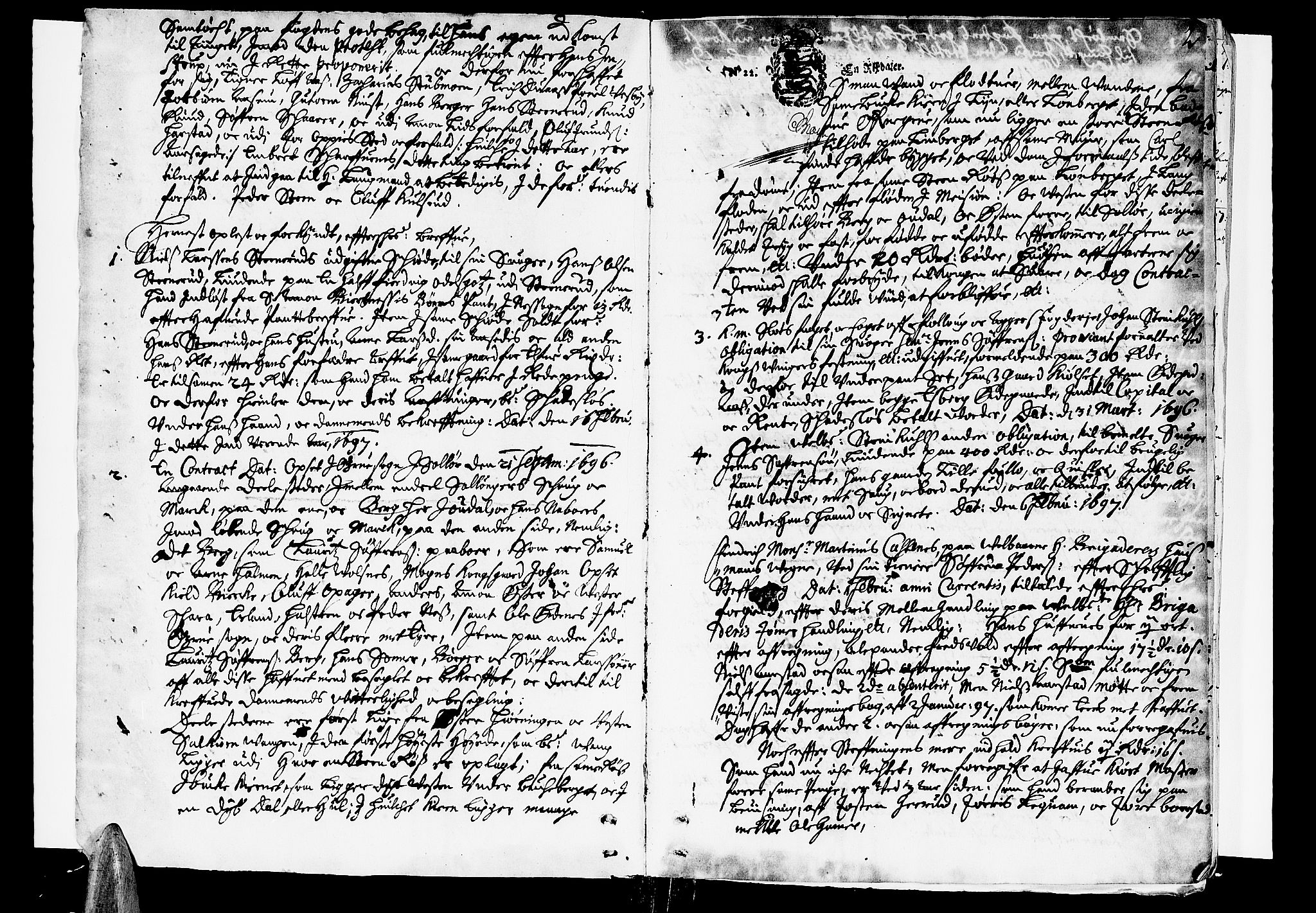 Øvre Romerike sorenskriveri, SAO/A-10649/F/Fb/L0035: Tingbok 35, 1697, s. 1b-2a