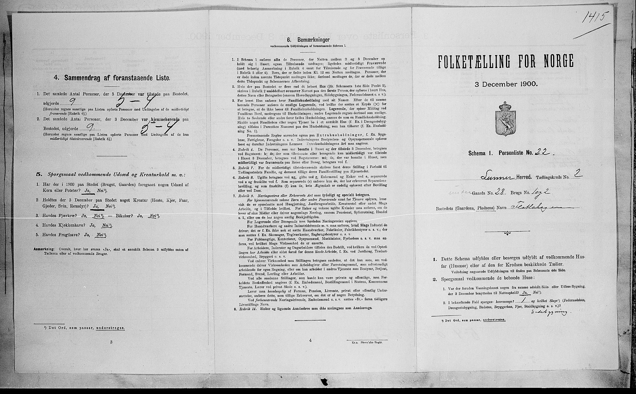 SAH, Folketelling 1900 for 0533 Lunner herred, 1900, s. 217