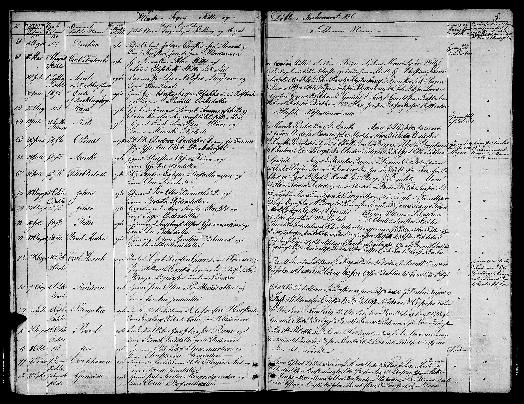 Ministerialprotokoller, klokkerbøker og fødselsregistre - Sør-Trøndelag, SAT/A-1456/606/L0308: Klokkerbok nr. 606C04, 1829-1840, s. 5