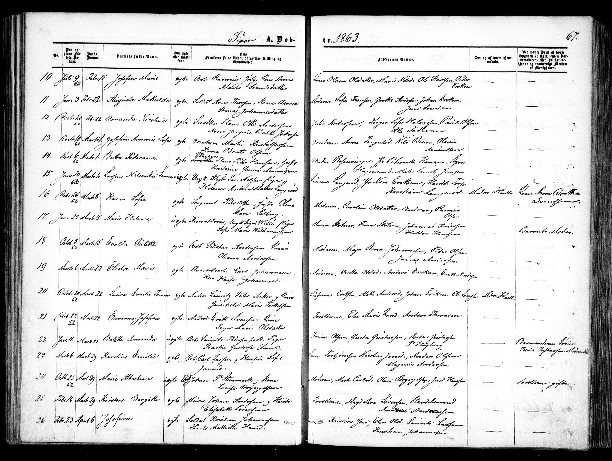 Halden prestekontor Kirkebøker, AV/SAO-A-10909/F/Fa/L0007: Ministerialbok nr. I 7, 1857-1865, s. 67
