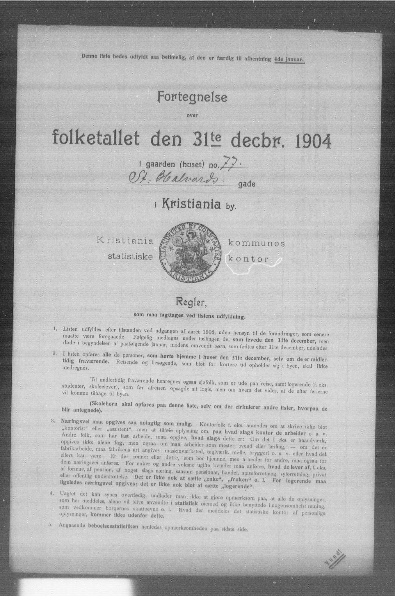 OBA, Kommunal folketelling 31.12.1904 for Kristiania kjøpstad, 1904, s. 17074