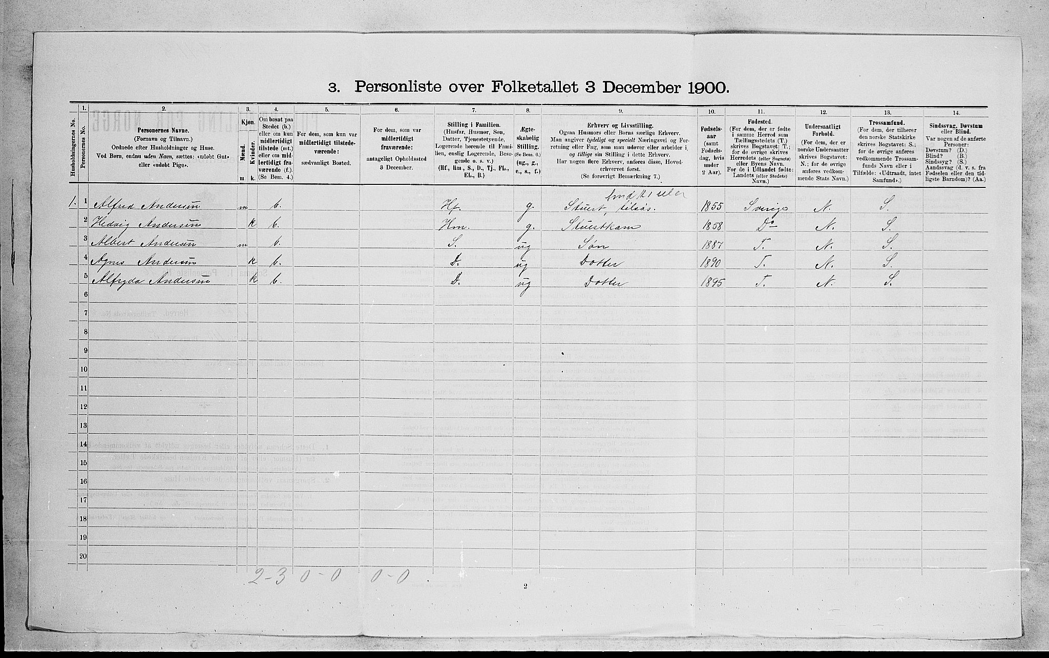 RA, Folketelling 1900 for 0722 Nøtterøy herred, 1900, s. 1990