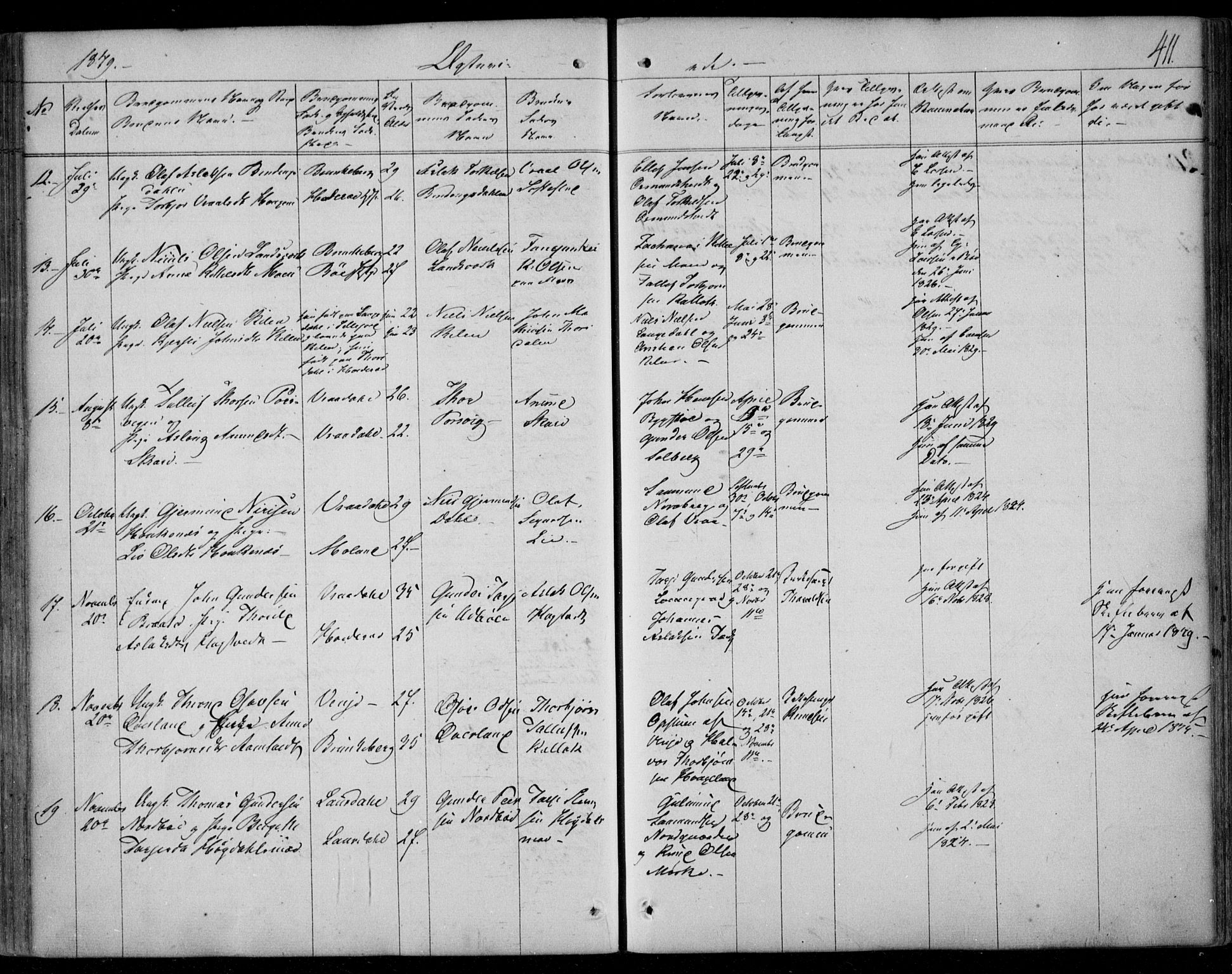 Kviteseid kirkebøker, AV/SAKO-A-276/F/Fa/L0006: Ministerialbok nr. I 6, 1836-1858, s. 411