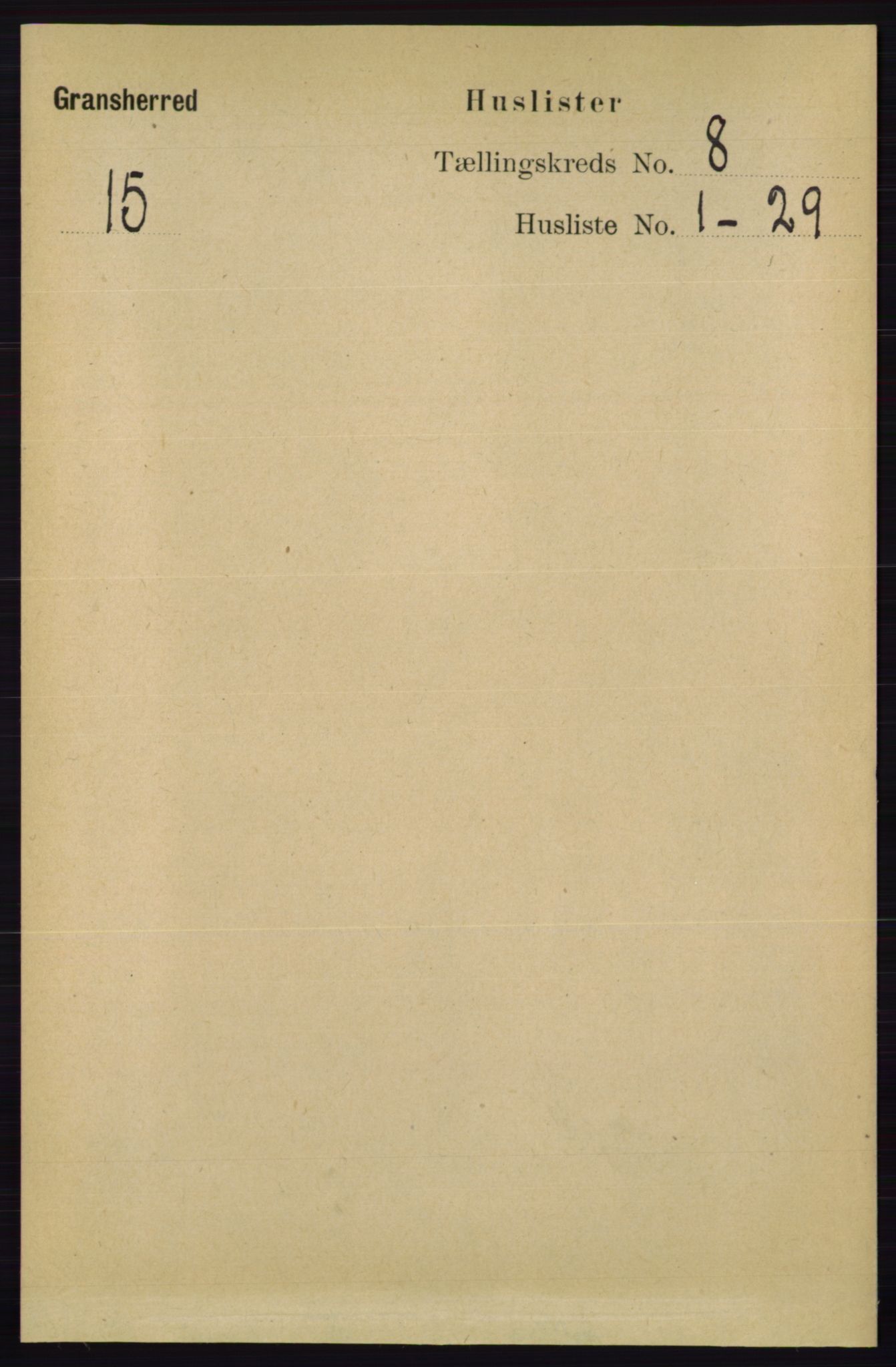 RA, Folketelling 1891 for 0824 Gransherad herred, 1891, s. 1375