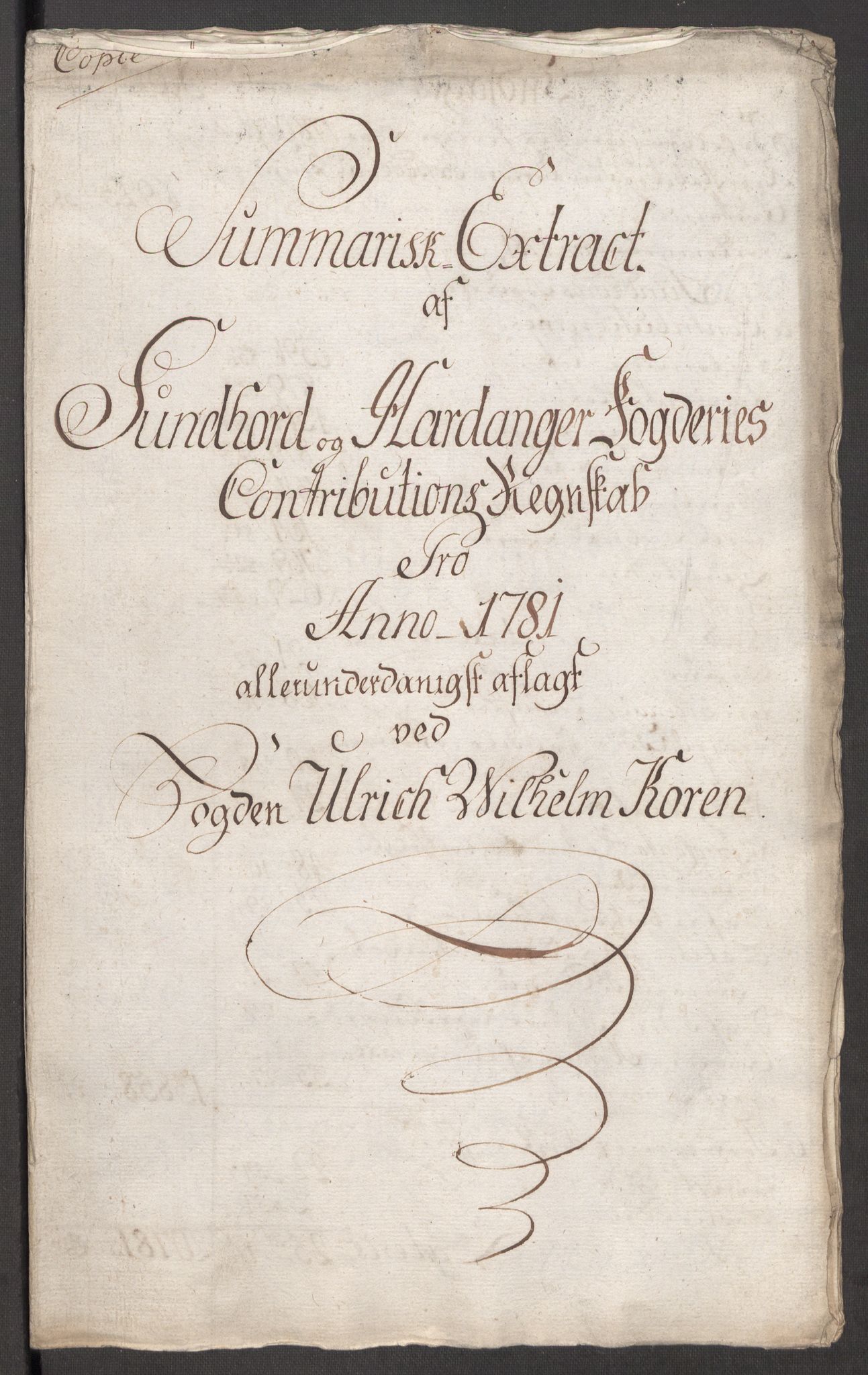 Rentekammeret inntil 1814, Reviderte regnskaper, Fogderegnskap, AV/RA-EA-4092/R48/L3097: Fogderegnskap Sunnhordland og Hardanger, 1781, s. 38