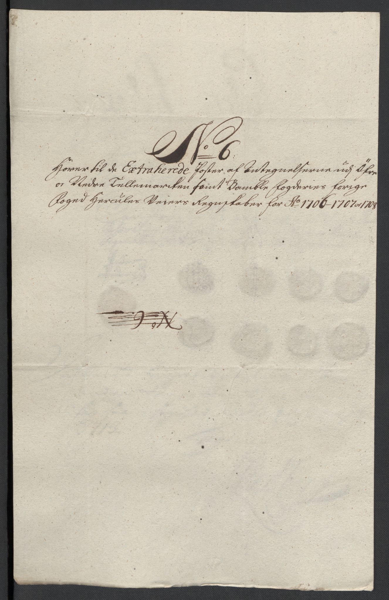 Rentekammeret inntil 1814, Reviderte regnskaper, Fogderegnskap, AV/RA-EA-4092/R36/L2118: Fogderegnskap Øvre og Nedre Telemark og Bamble, 1708-1709, s. 443