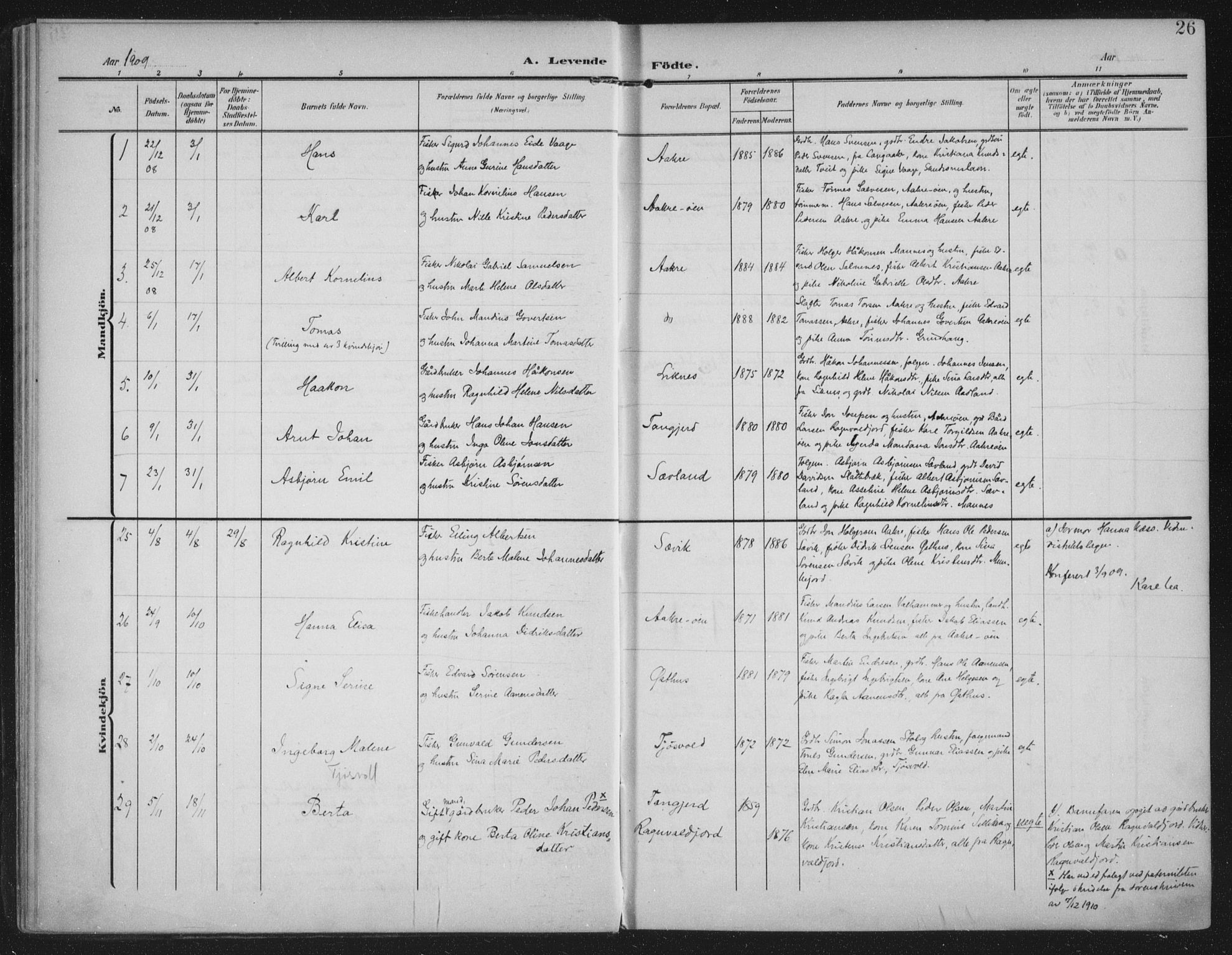 Kopervik sokneprestkontor, AV/SAST-A-101850/H/Ha/Haa/L0005: Ministerialbok nr. A 5, 1906-1924, s. 26