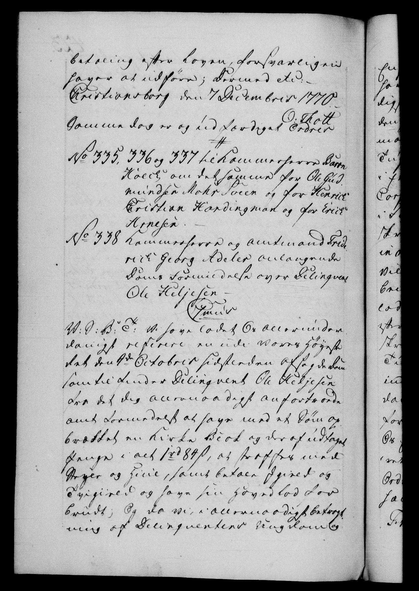 Danske Kanselli 1572-1799, AV/RA-EA-3023/F/Fc/Fca/Fcab/L0039: Norske tegnelser, 1769-1771, s. 423b