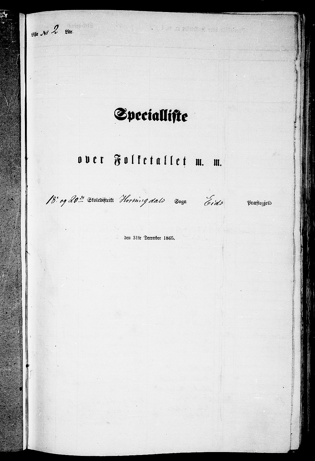 RA, Folketelling 1865 for 1443P Eid prestegjeld, 1865, s. 34