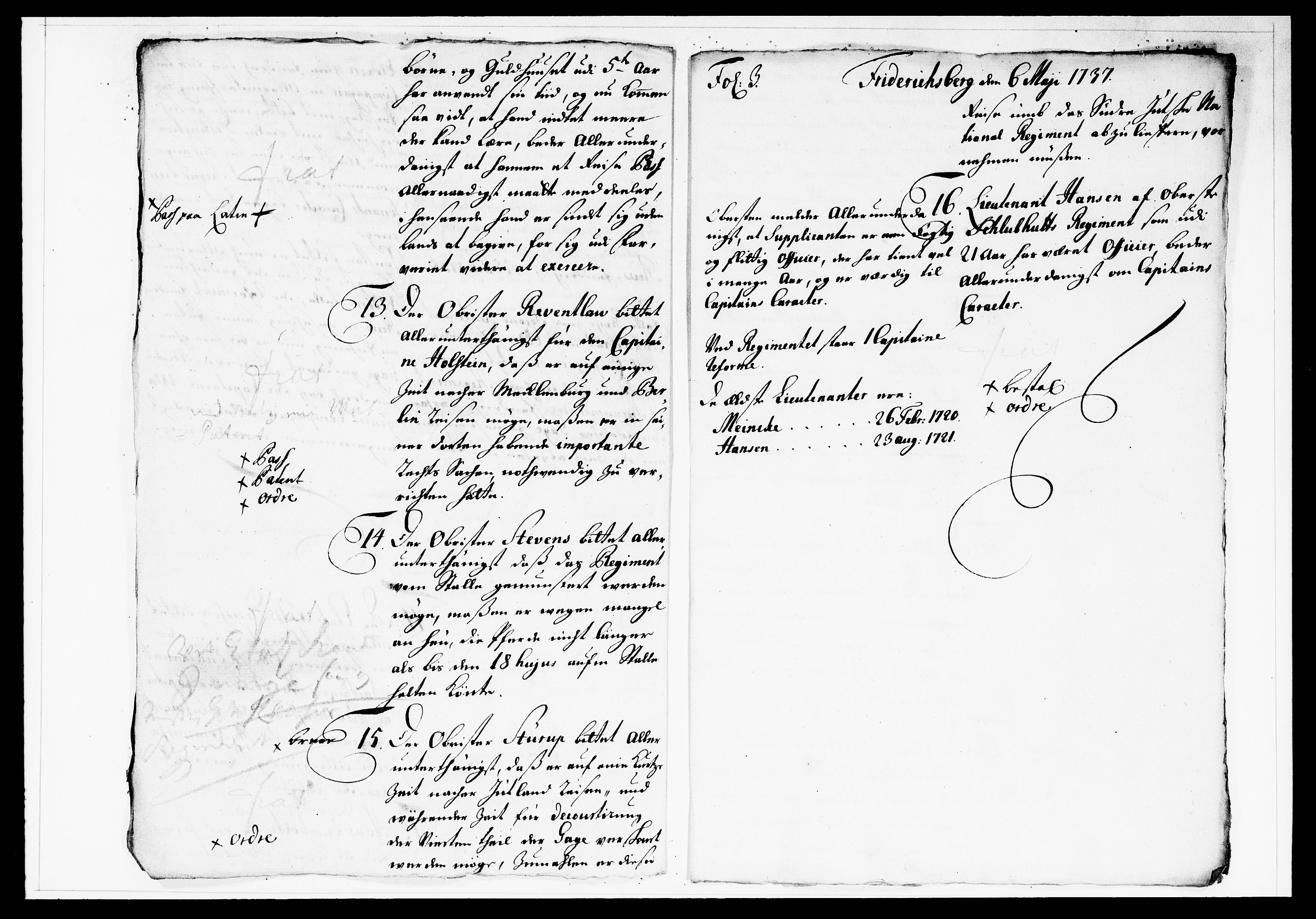 Krigskollegiet, Krigskancelliet, DRA/A-0006/-/1138-1142: Refererede sager, 1737, s. 170