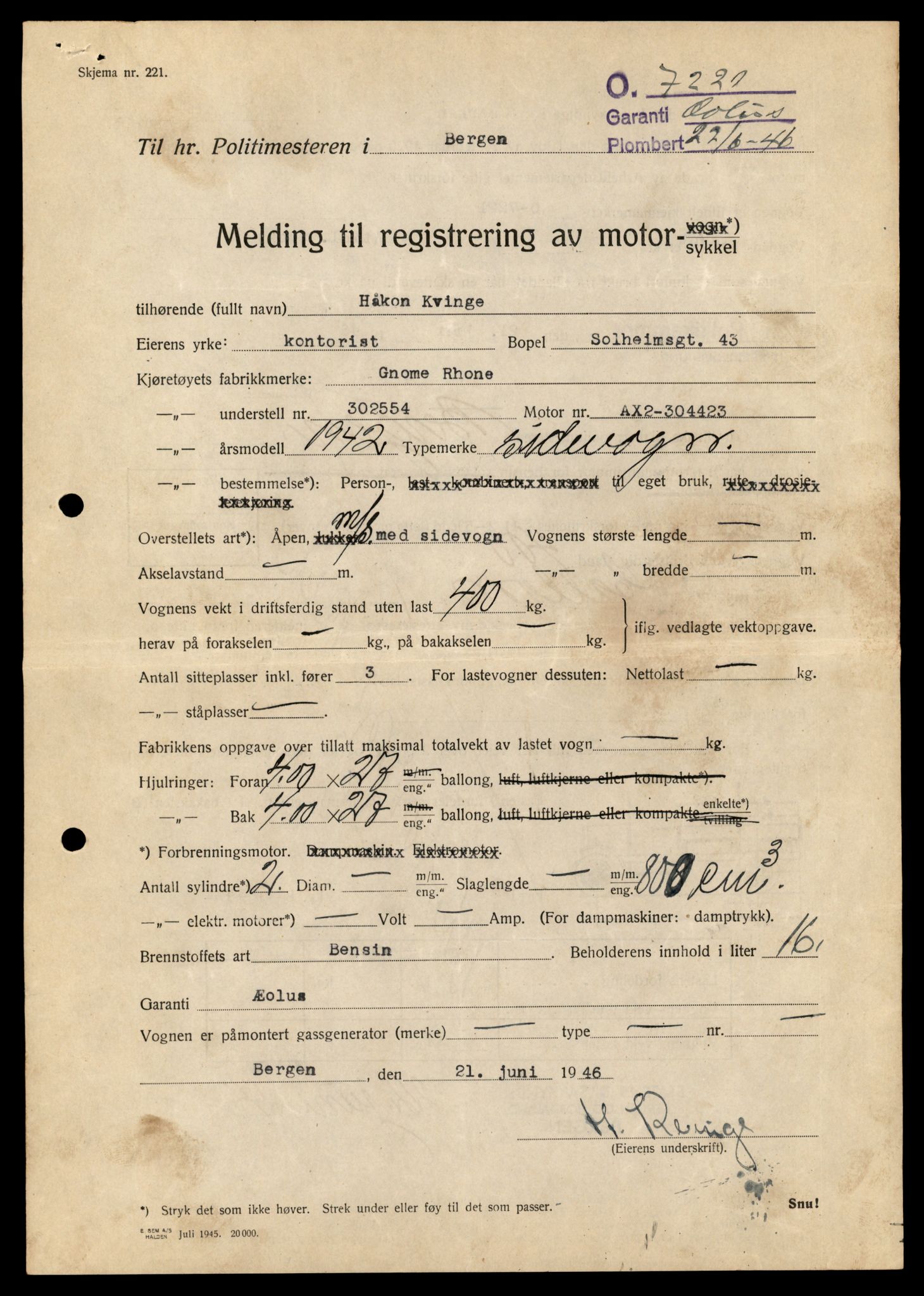Møre og Romsdal vegkontor - Ålesund trafikkstasjon, AV/SAT-A-4099/F/Fe/L0040: Registreringskort for kjøretøy T 13531 - T 13709, 1927-1998, s. 41