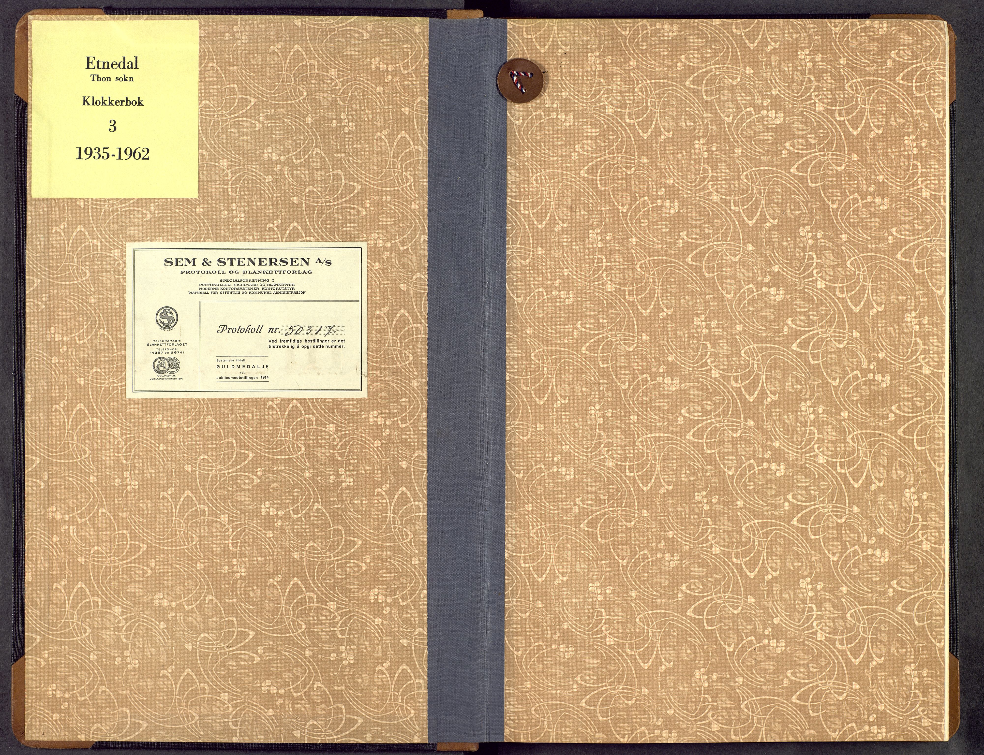 Etnedal prestekontor, SAH/PREST-130/H/Ha/Hab/Habb/L0003: Klokkerbok nr. II 3, 1935-1962