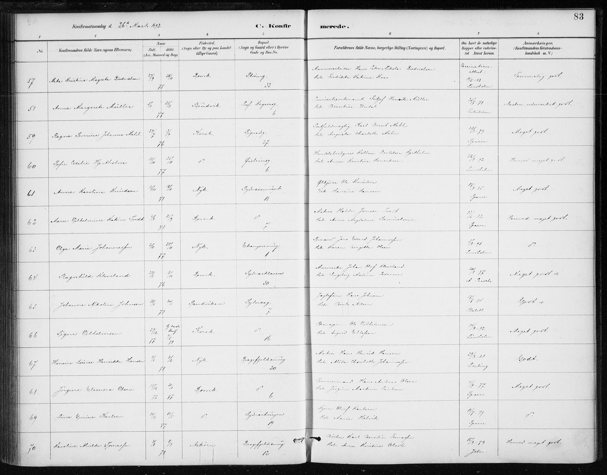 Johanneskirken sokneprestembete, AV/SAB-A-76001/H/Haa/L0008: Ministerialbok nr. C 1, 1885-1907, s. 83