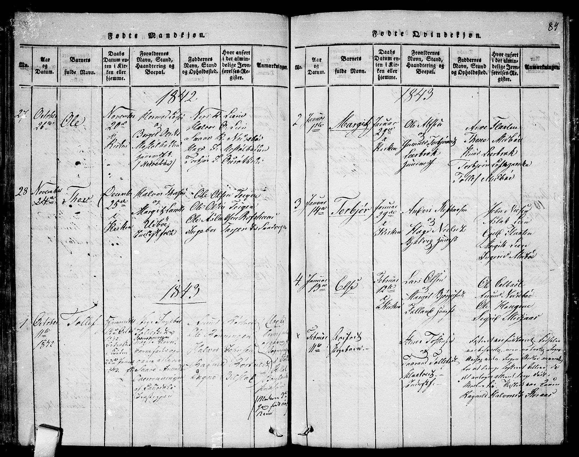 Mo kirkebøker, AV/SAKO-A-286/F/Fa/L0004: Ministerialbok nr. I 4, 1814-1844, s. 84