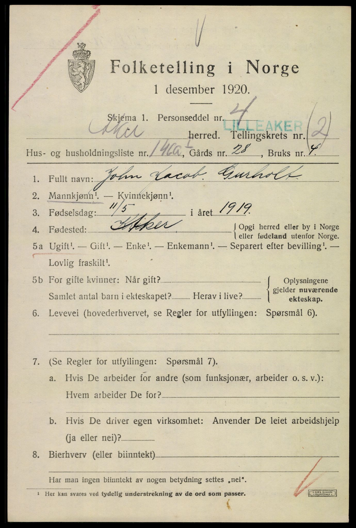 SAO, Folketelling 1920 for 0218 Aker herred, 1920, s. 17520