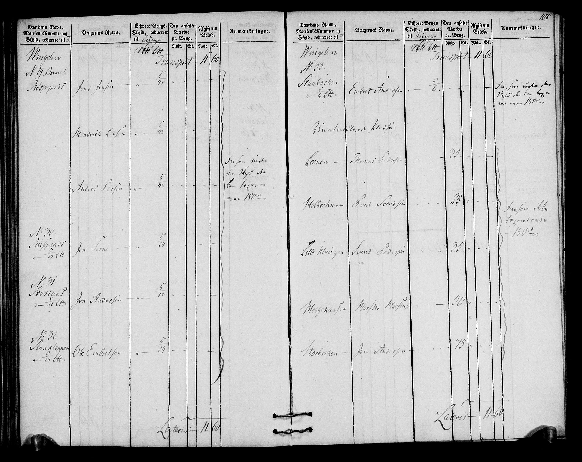 Rentekammeret inntil 1814, Realistisk ordnet avdeling, RA/EA-4070/N/Ne/Nea/L0030: Østerdal fogderi. Oppebørselsregister, 1803-1804, s. 111