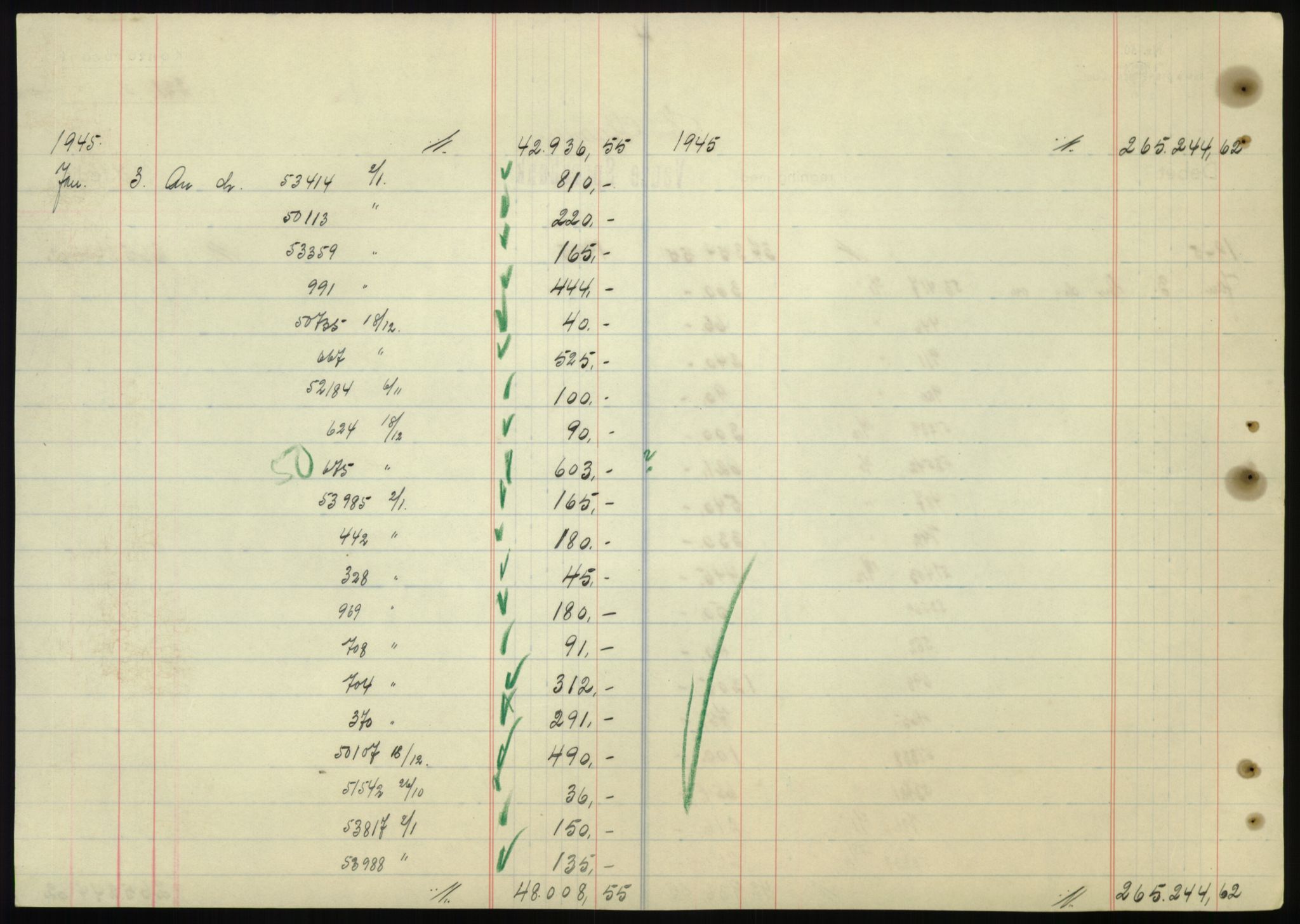Forsvarsdepartementet, 10. kontor / Oppgjørskontoret, AV/RA-RAFA-1225/D/Db/L0180: Lista oppgjørskontor, 1942-1952, s. 1994