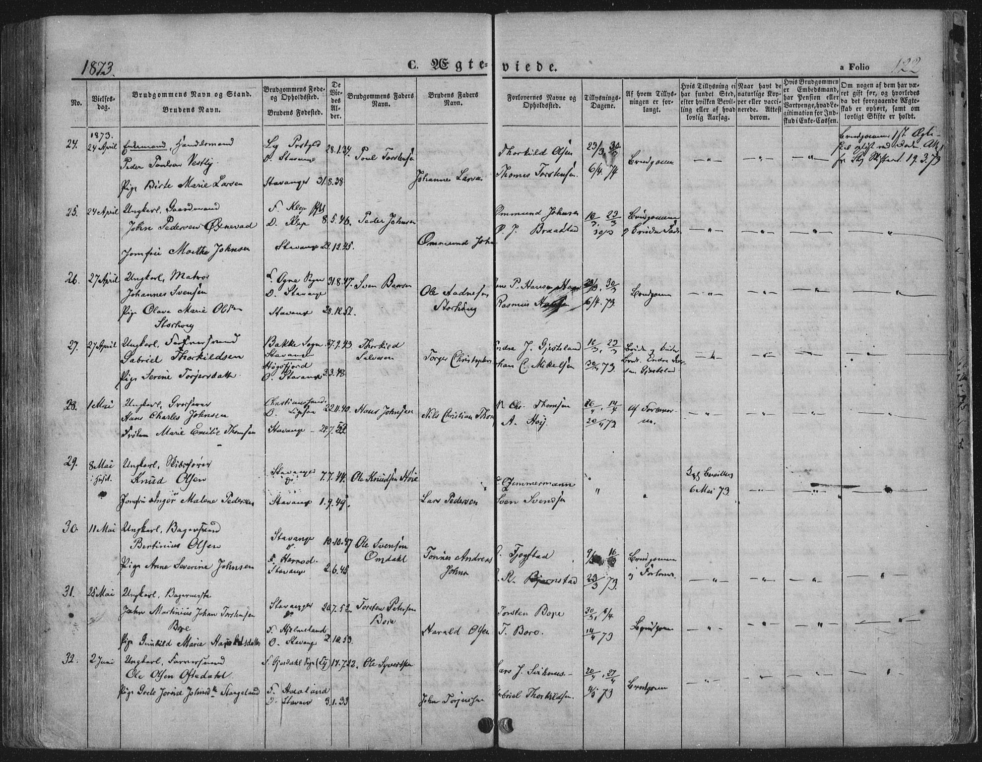 Domkirken sokneprestkontor, SAST/A-101812/001/30/30BA/L0019: Ministerialbok nr. A 18, 1857-1877, s. 122