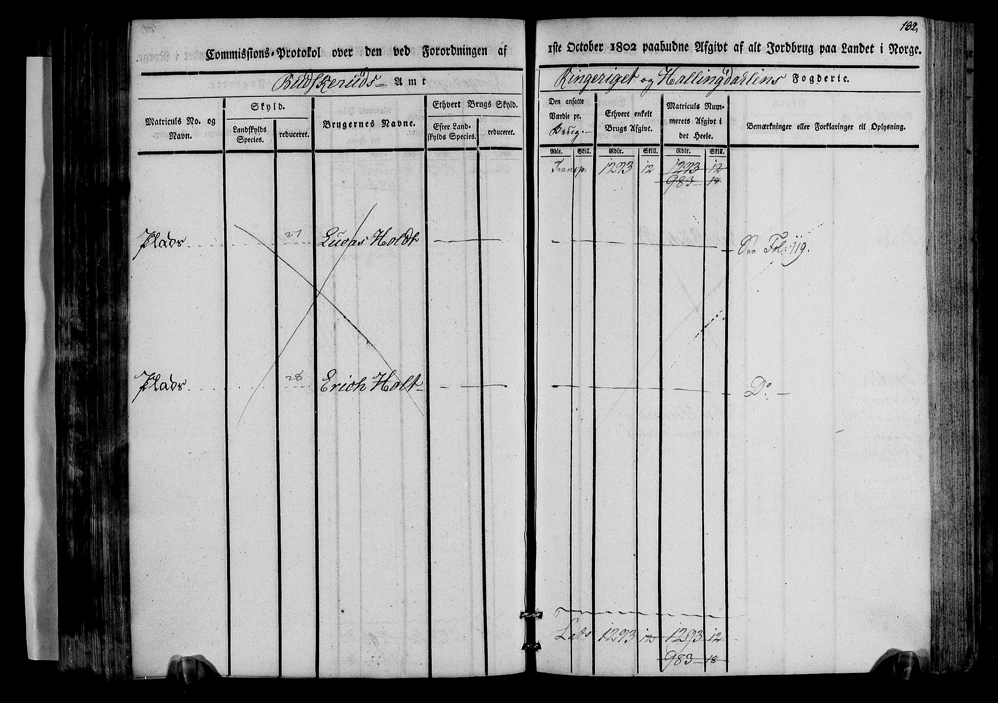 Rentekammeret inntil 1814, Realistisk ordnet avdeling, AV/RA-EA-4070/N/Ne/Nea/L0045: Ringerike og Hallingdal fogderi. Kommisjonsprotokoll for Norderhov prestegjeld, 1803, s. 135