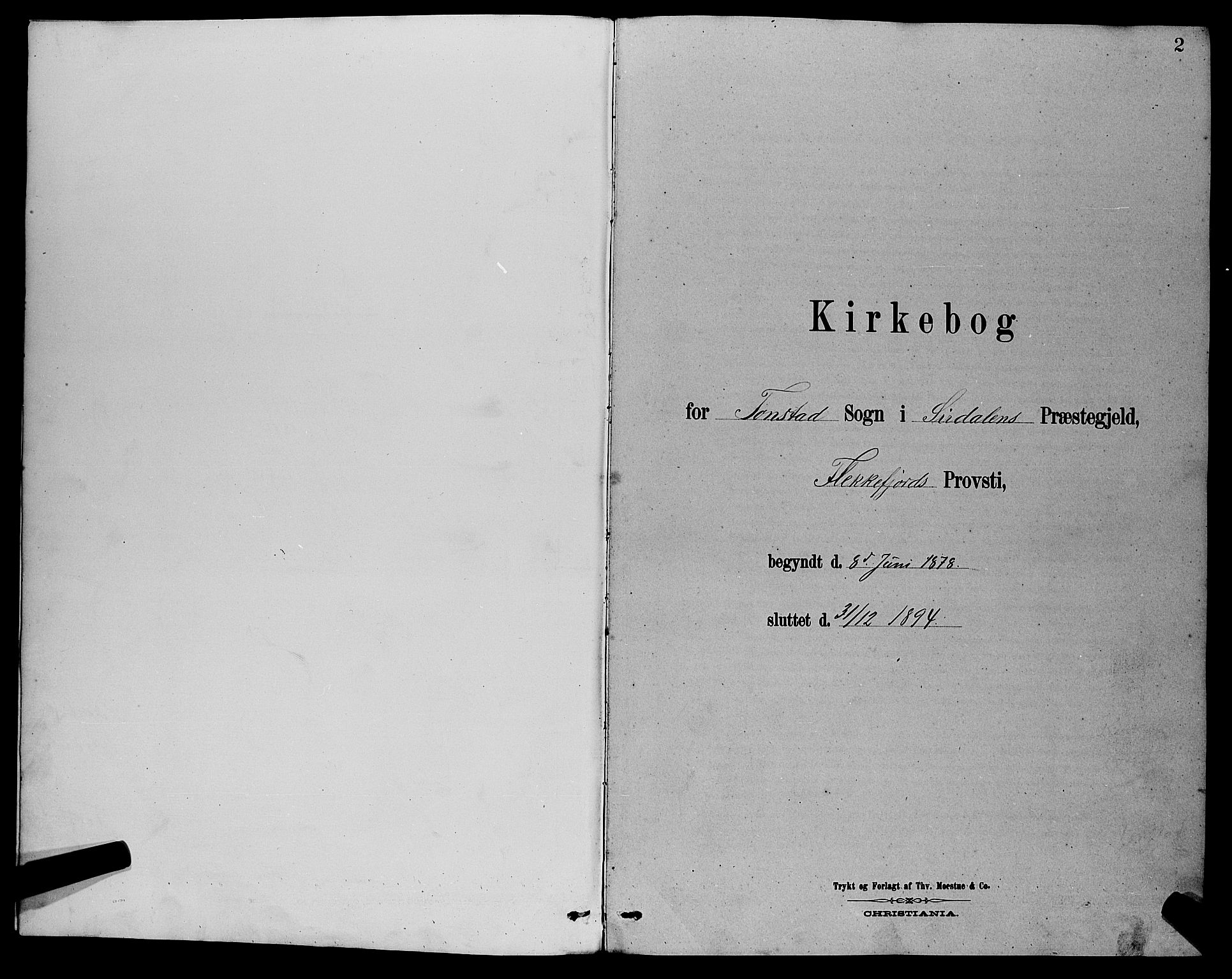 Sirdal sokneprestkontor, AV/SAK-1111-0036/F/Fb/Fbb/L0003: Klokkerbok nr. B 3, 1878-1894, s. 2