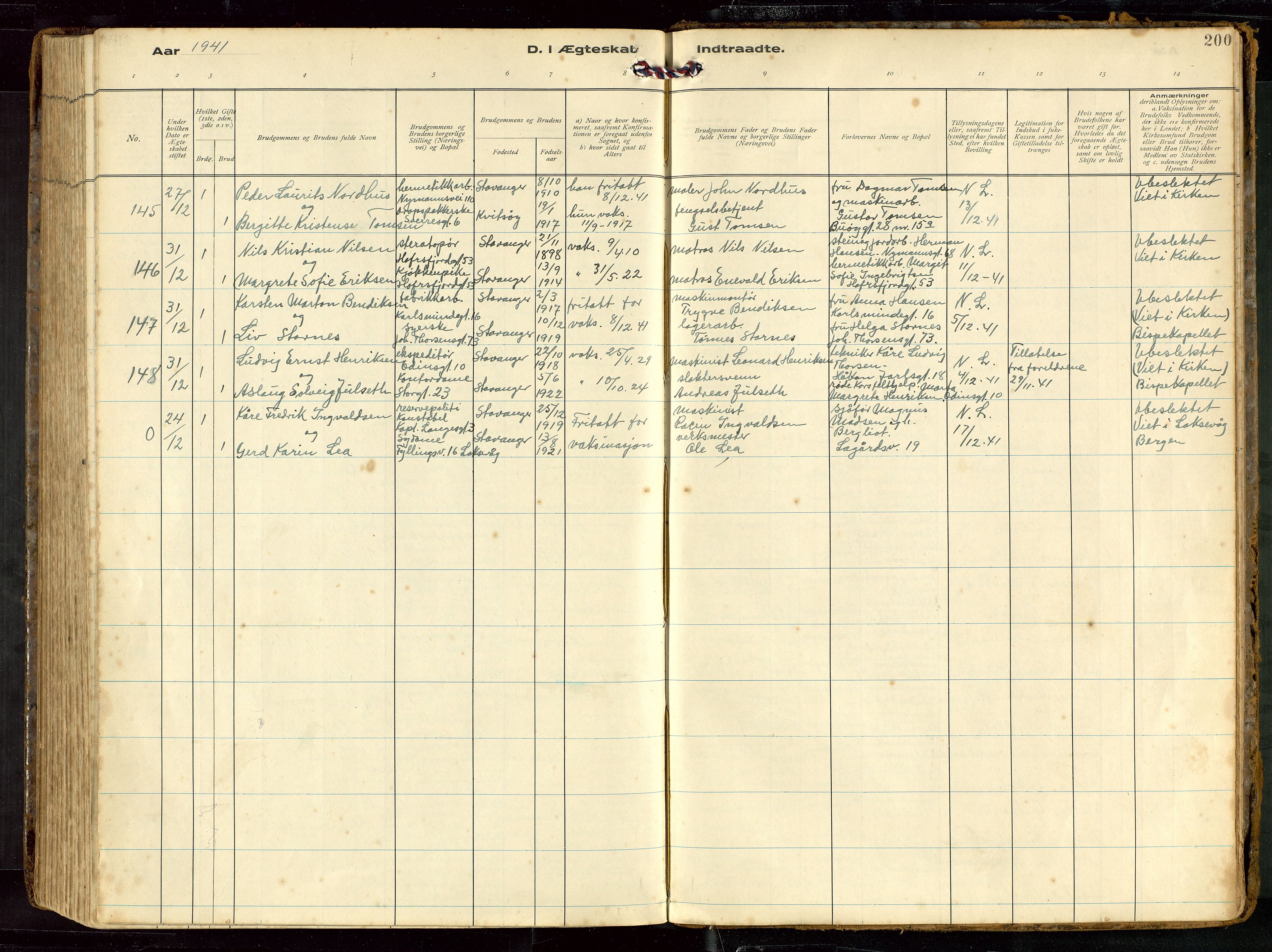 St. Petri sokneprestkontor, AV/SAST-A-101813/002/D/L0002: Ministerialbok nr. A 27, 1921-1942, s. 200