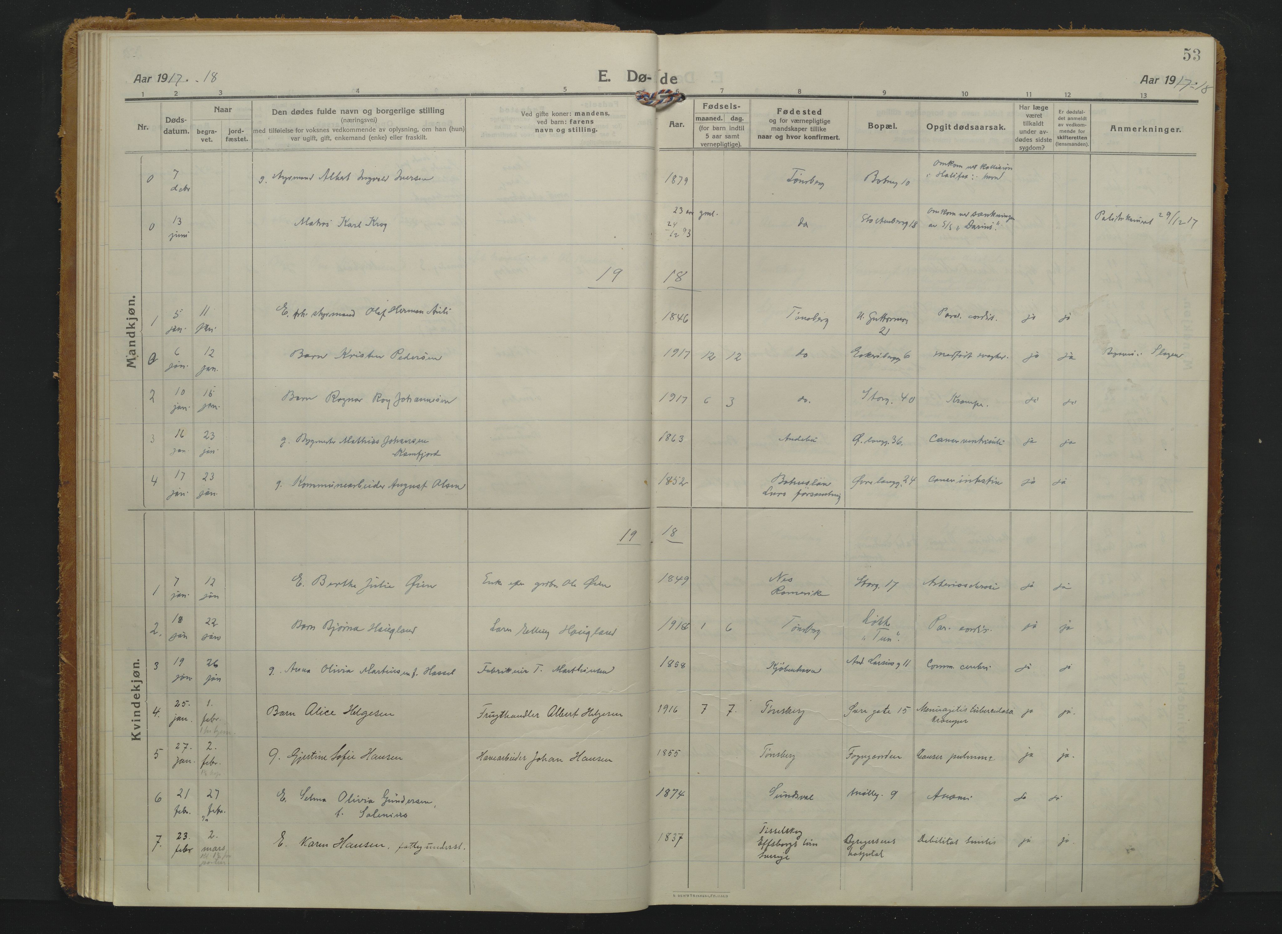 Tønsberg kirkebøker, AV/SAKO-A-330/F/Fa/L0019: Ministerialbok nr. I 19, 1914-1928, s. 53
