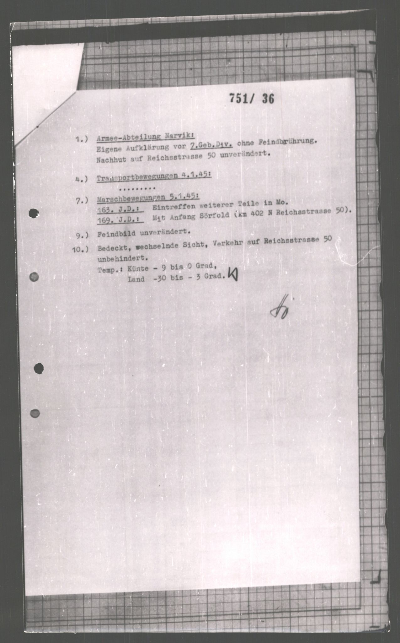 Forsvarets Overkommando. 2 kontor. Arkiv 11.4. Spredte tyske arkivsaker, AV/RA-RAFA-7031/D/Dar/Dara/L0001: Krigsdagbøker for 20. Gebirgs-Armee-Oberkommando (AOK 20), 1944-1945, s. 405