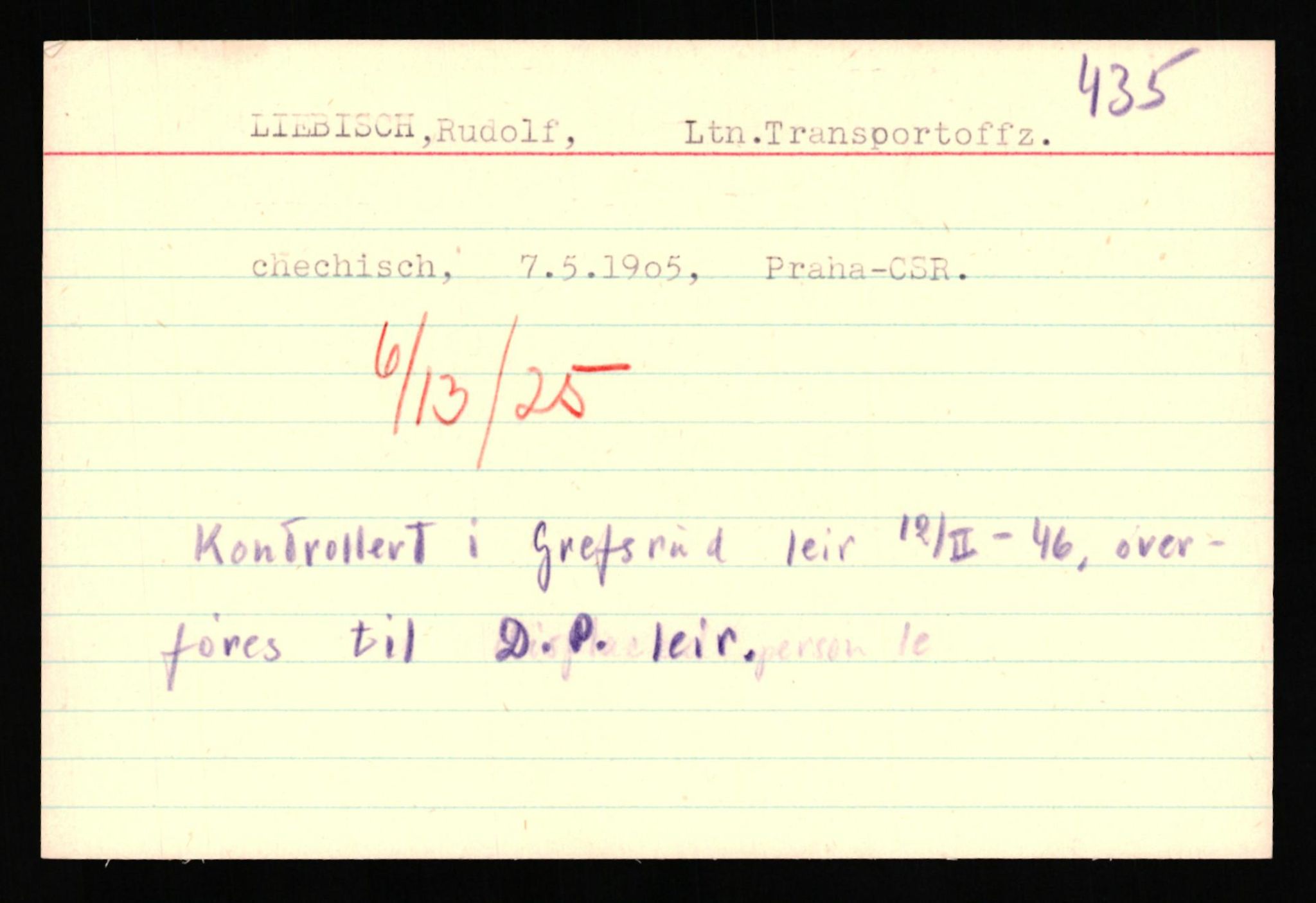 Forsvaret, Forsvarets overkommando II, AV/RA-RAFA-3915/D/Db/L0041: CI Questionaires.  Diverse nasjonaliteter., 1945-1946, s. 262