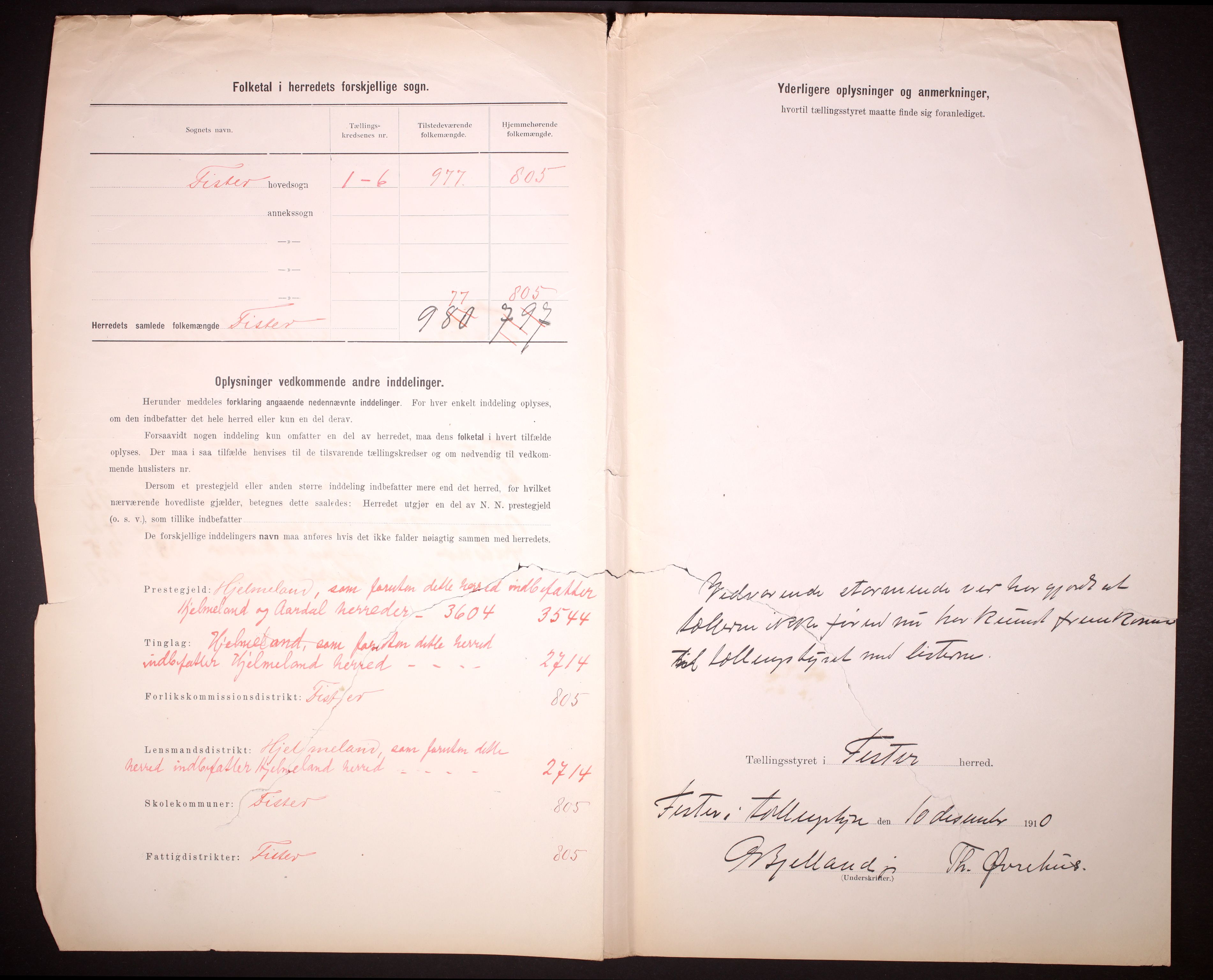 RA, Folketelling 1910 for 1132 Fister herred, 1910, s. 3