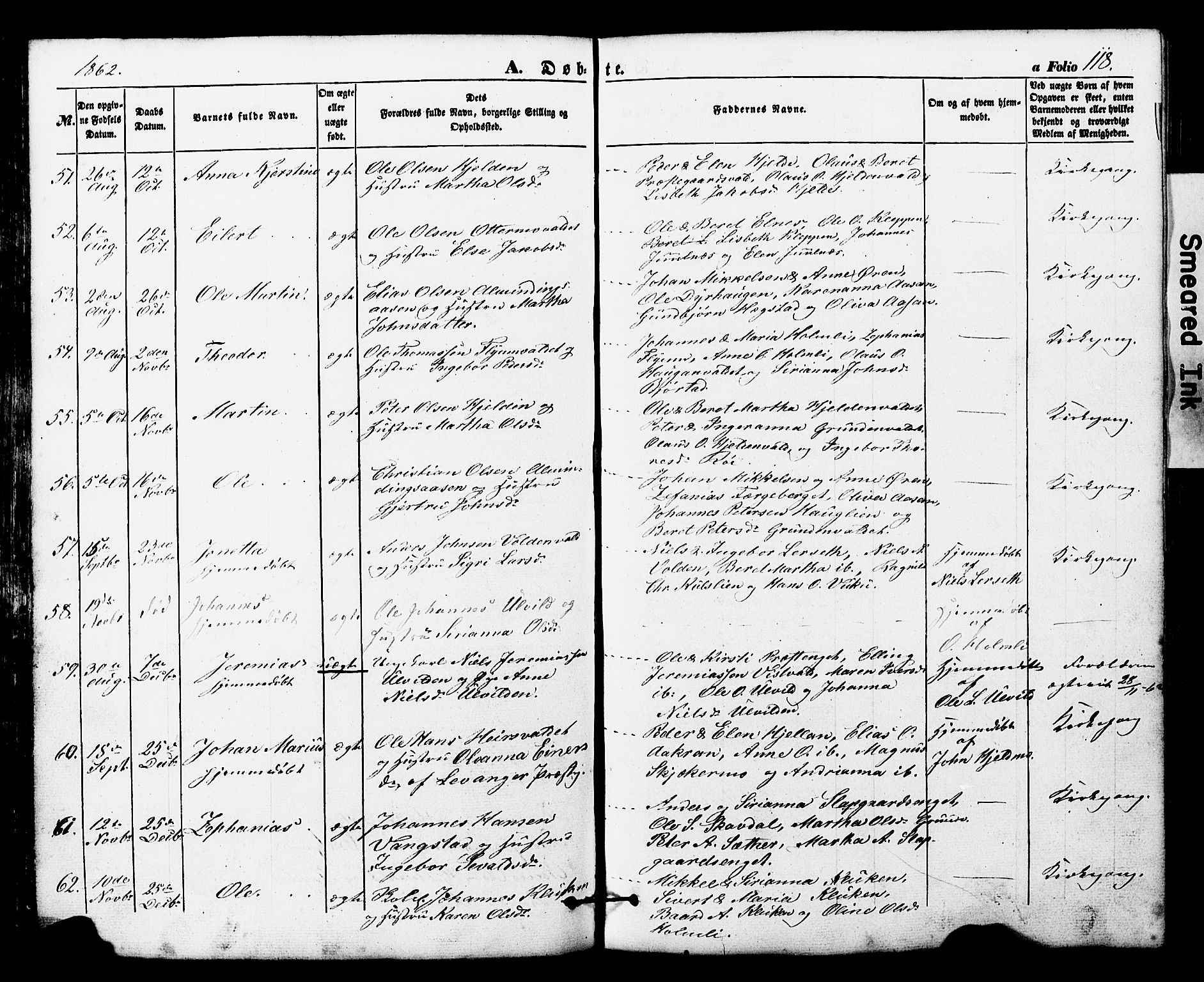 Ministerialprotokoller, klokkerbøker og fødselsregistre - Nord-Trøndelag, AV/SAT-A-1458/724/L0268: Klokkerbok nr. 724C04, 1846-1878, s. 118