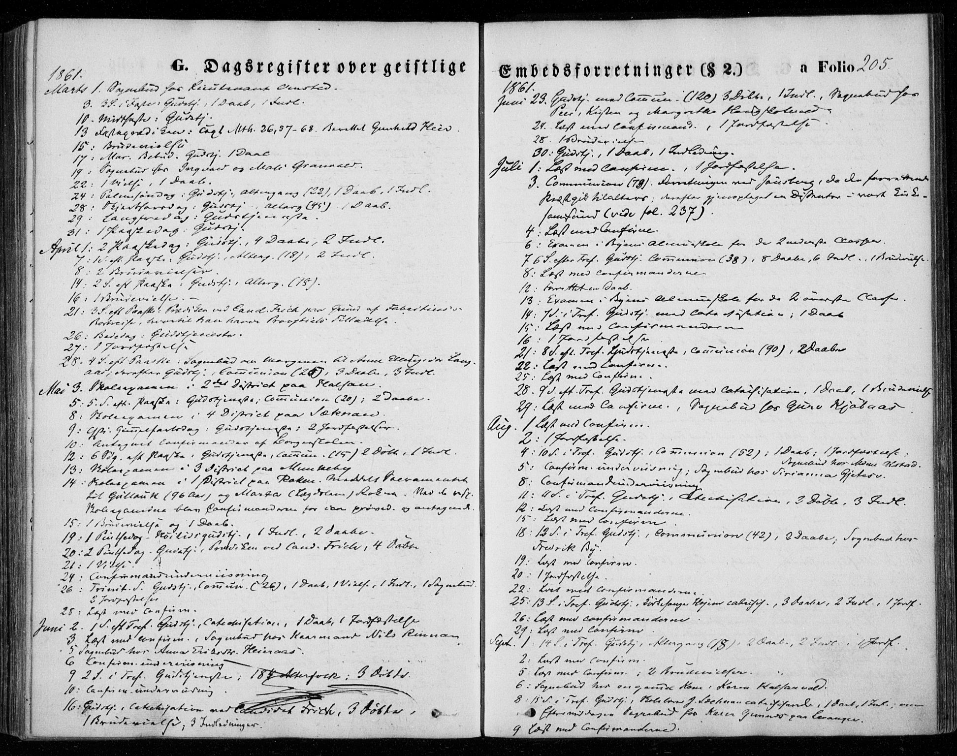 Ministerialprotokoller, klokkerbøker og fødselsregistre - Nord-Trøndelag, AV/SAT-A-1458/720/L0184: Ministerialbok nr. 720A02 /1, 1855-1863, s. 205
