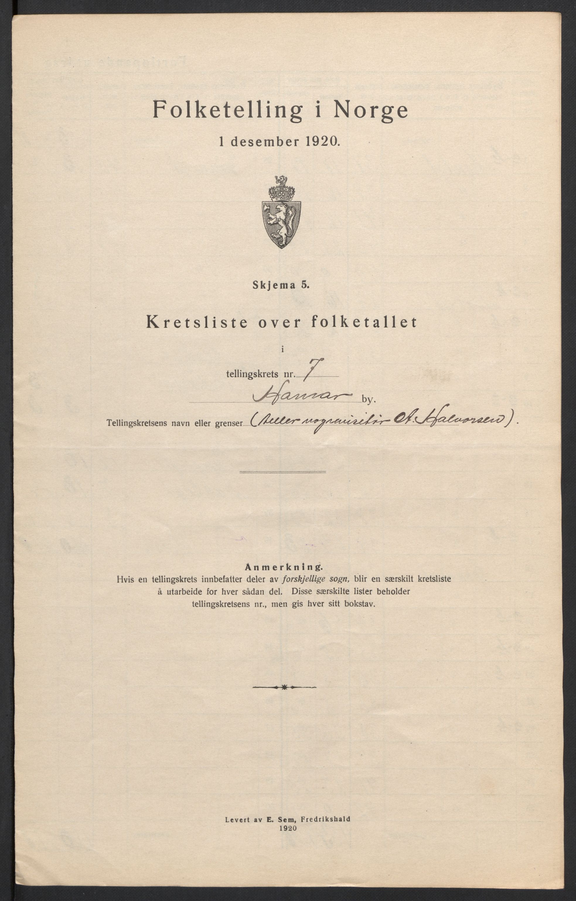 SAH, Folketelling 1920 for 0401 Hamar kjøpstad, 1920, s. 24