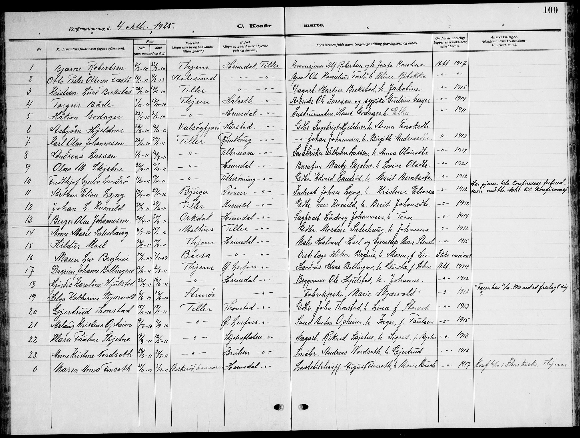 Ministerialprotokoller, klokkerbøker og fødselsregistre - Sør-Trøndelag, SAT/A-1456/621/L0462: Klokkerbok nr. 621C05, 1915-1945, s. 109