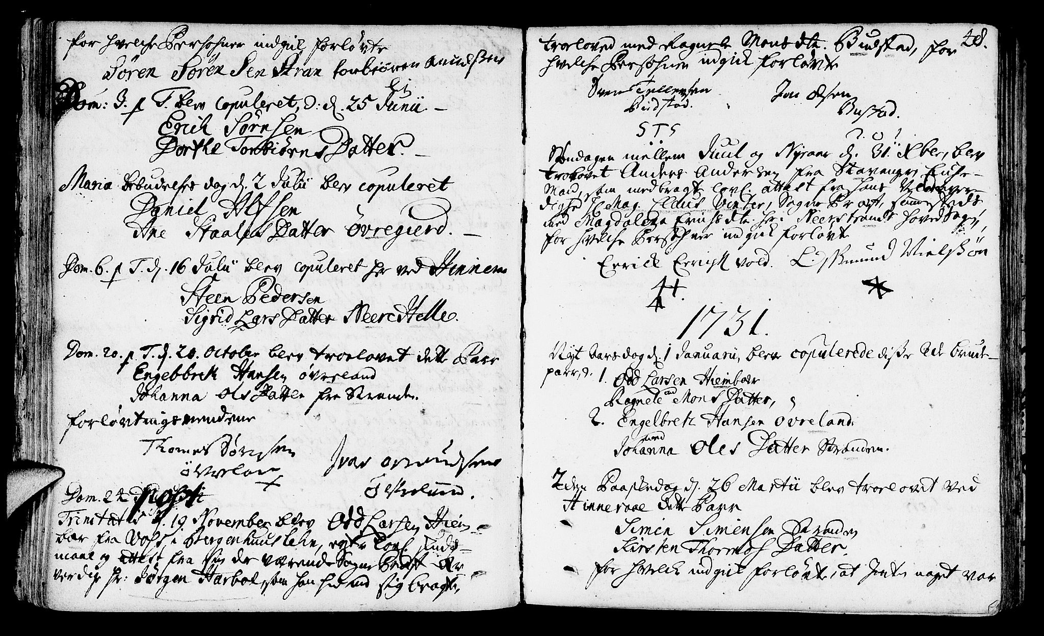 Nedstrand sokneprestkontor, SAST/A-101841/01/IV: Ministerialbok nr. A 1 /1, 1724-1740, s. 48