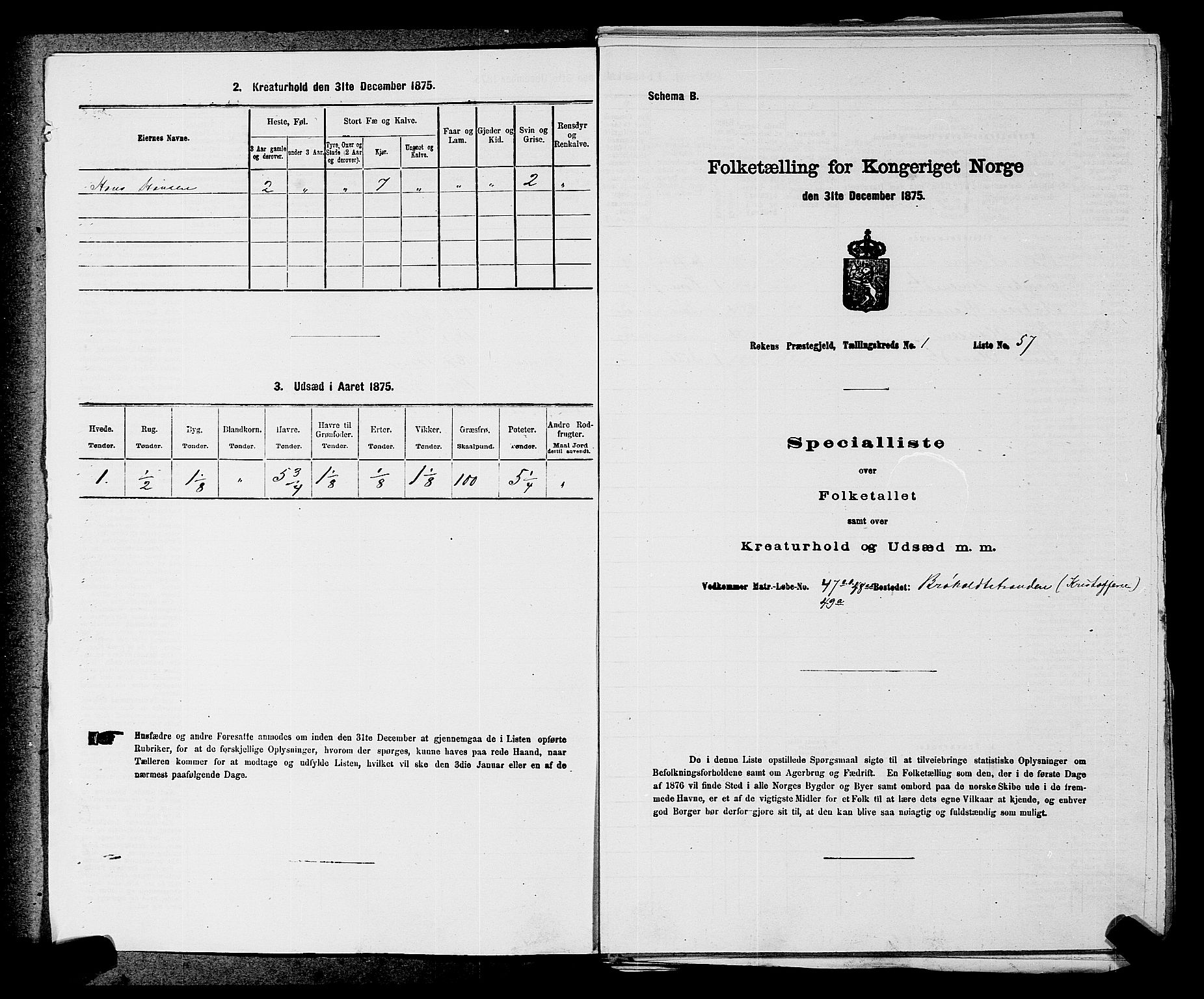 SAKO, Folketelling 1875 for 0627P Røyken prestegjeld, 1875, s. 35