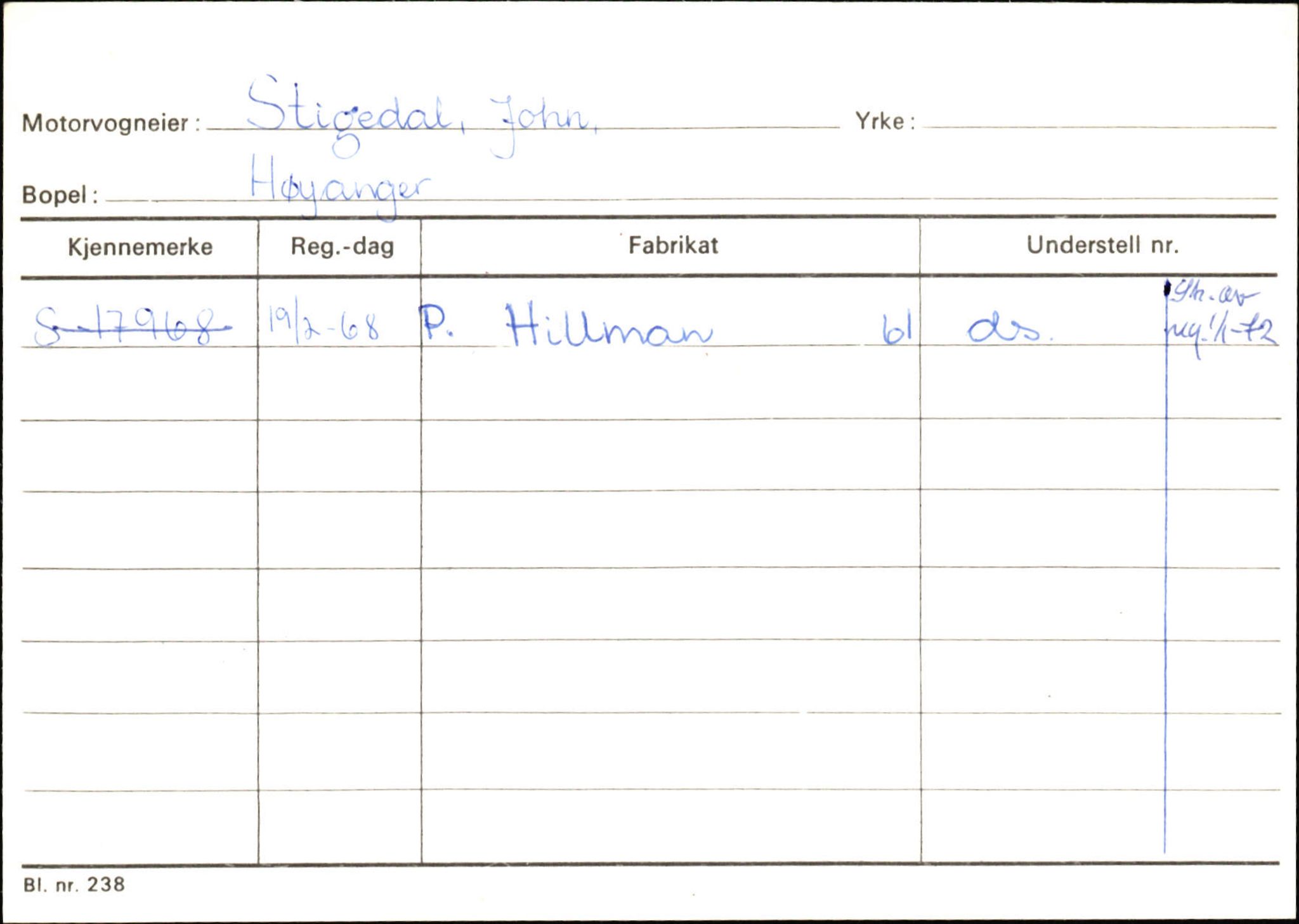 Statens vegvesen, Sogn og Fjordane vegkontor, AV/SAB-A-5301/4/F/L0131: Eigarregister Høyanger P-Å. Stryn S-Å, 1945-1975, s. 359