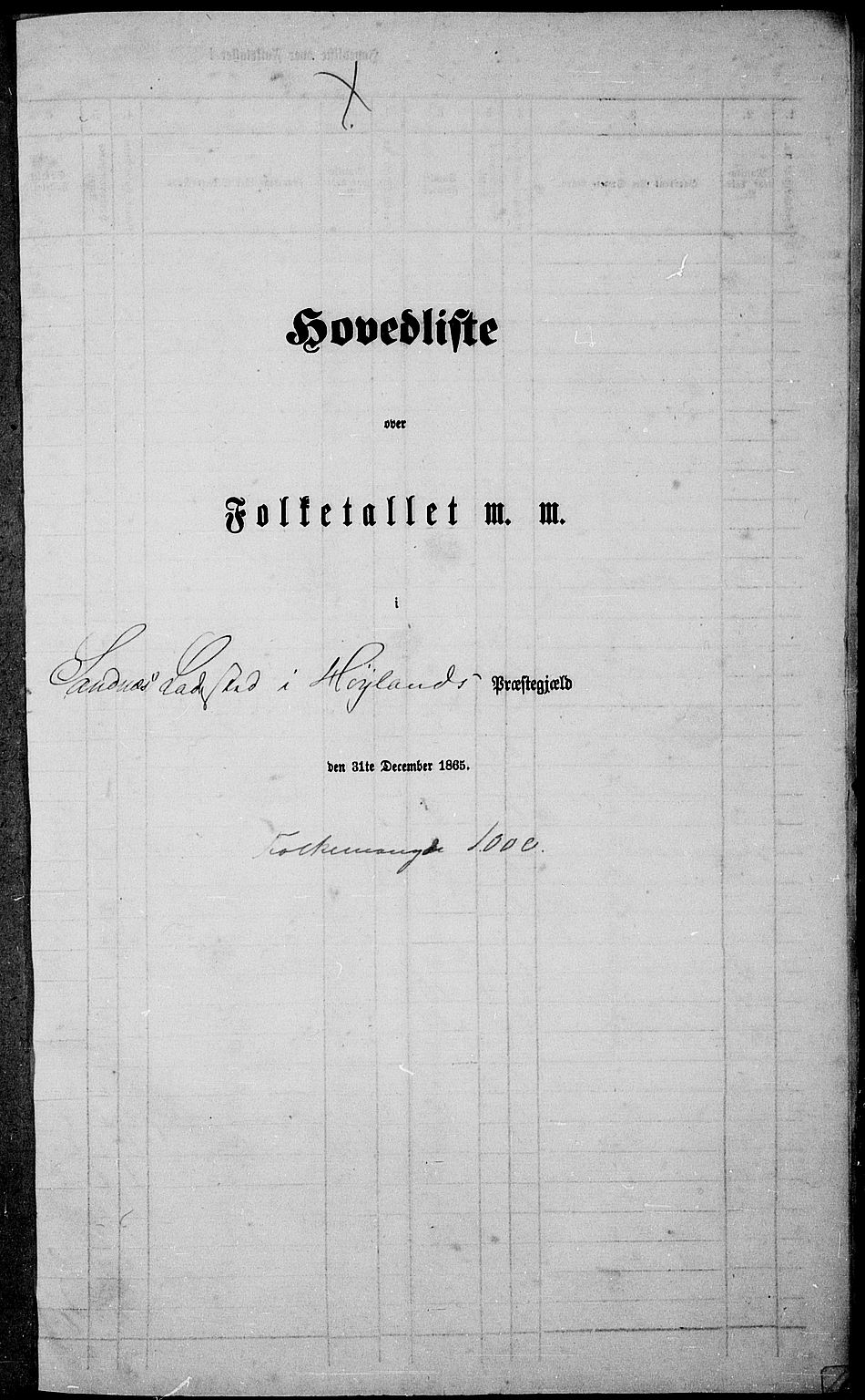 RA, Folketelling 1865 for 1123P Høyland prestegjeld, 1865, s. 148