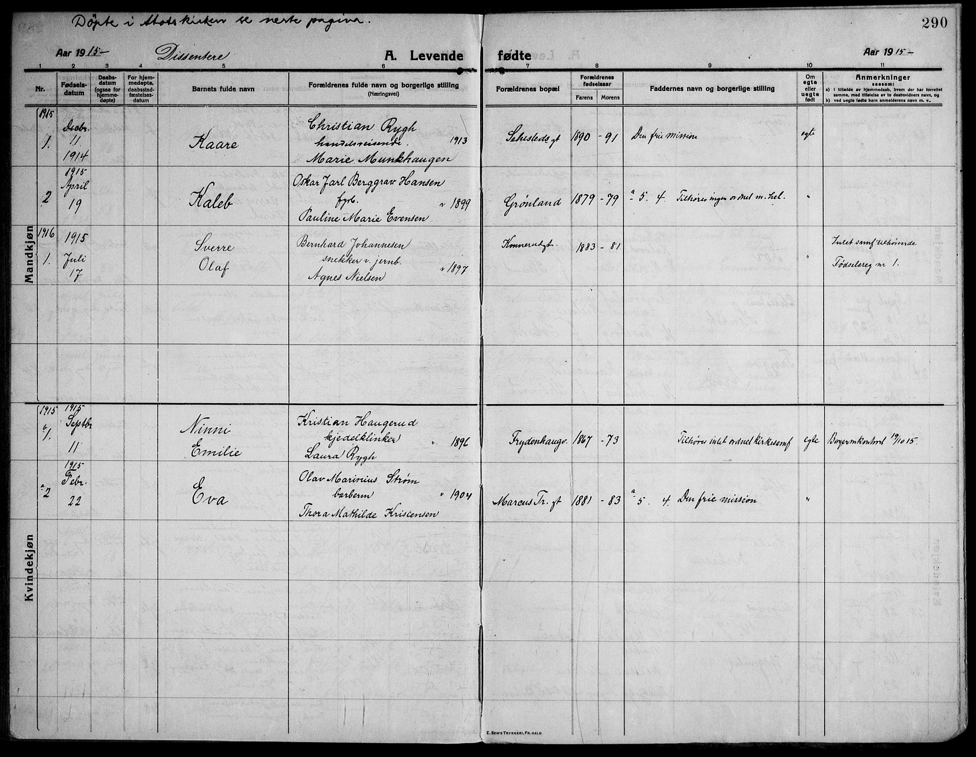 Strømsø kirkebøker, AV/SAKO-A-246/F/Fa/L0029: Ministerialbok nr. I 27, 1915-1930, s. 290